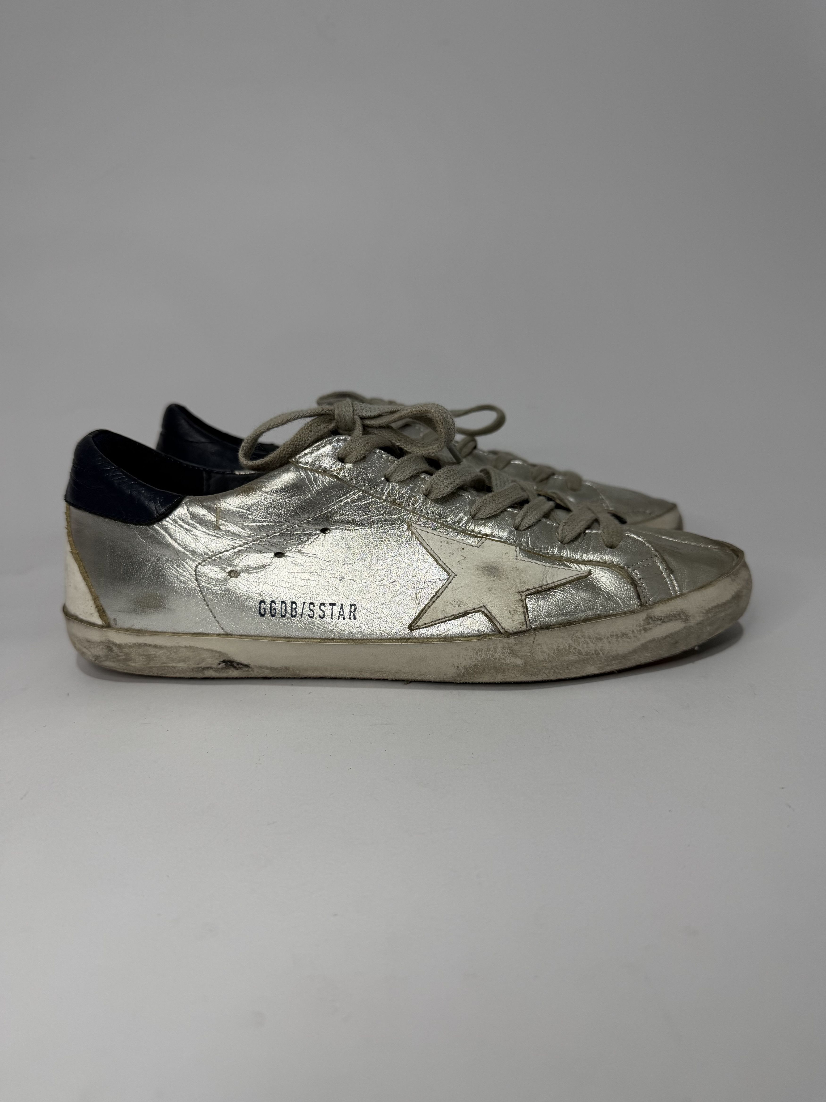 Golden Goose Golden Goose Metallic Silver Leather Superstar Sneakers Size US 7.5 / EU 40-41 - 1 Thumbnail