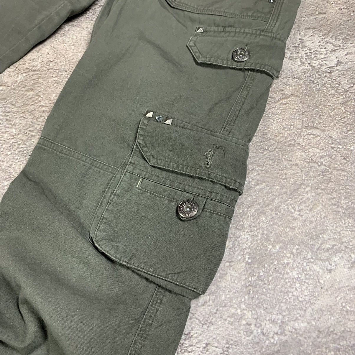Vintage Vintage 90s Baggy Cargo Pants Parachute Flared Streetwear 27 Size 27" / US 4 / IT 40 - 5 Thumbnail