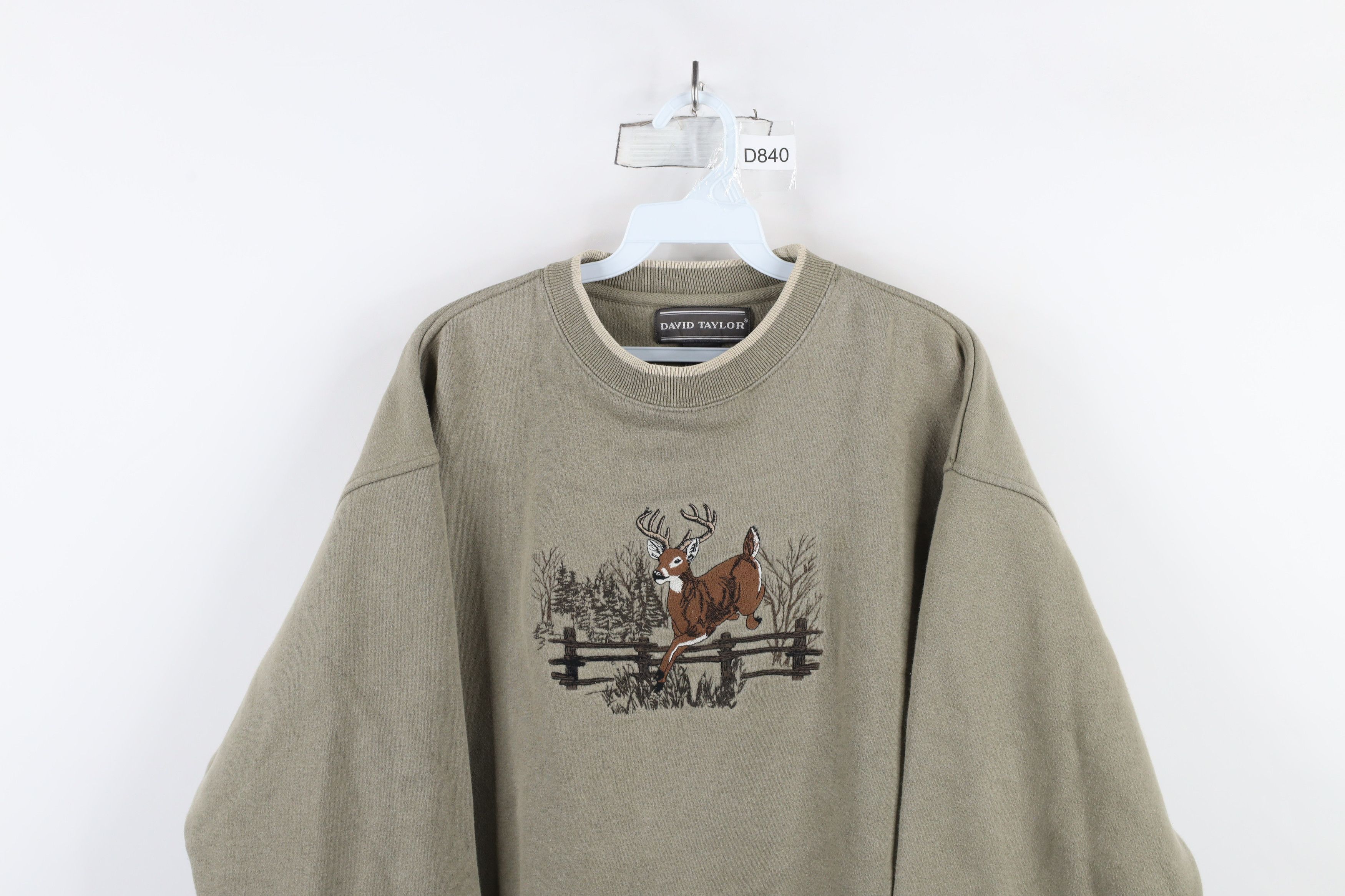 Vintage Vintage 90s Streetwear Nature Deer Buck Crewneck Sweatshirt Size US L / EU 52-54 / 3 - 2 Thumbnail