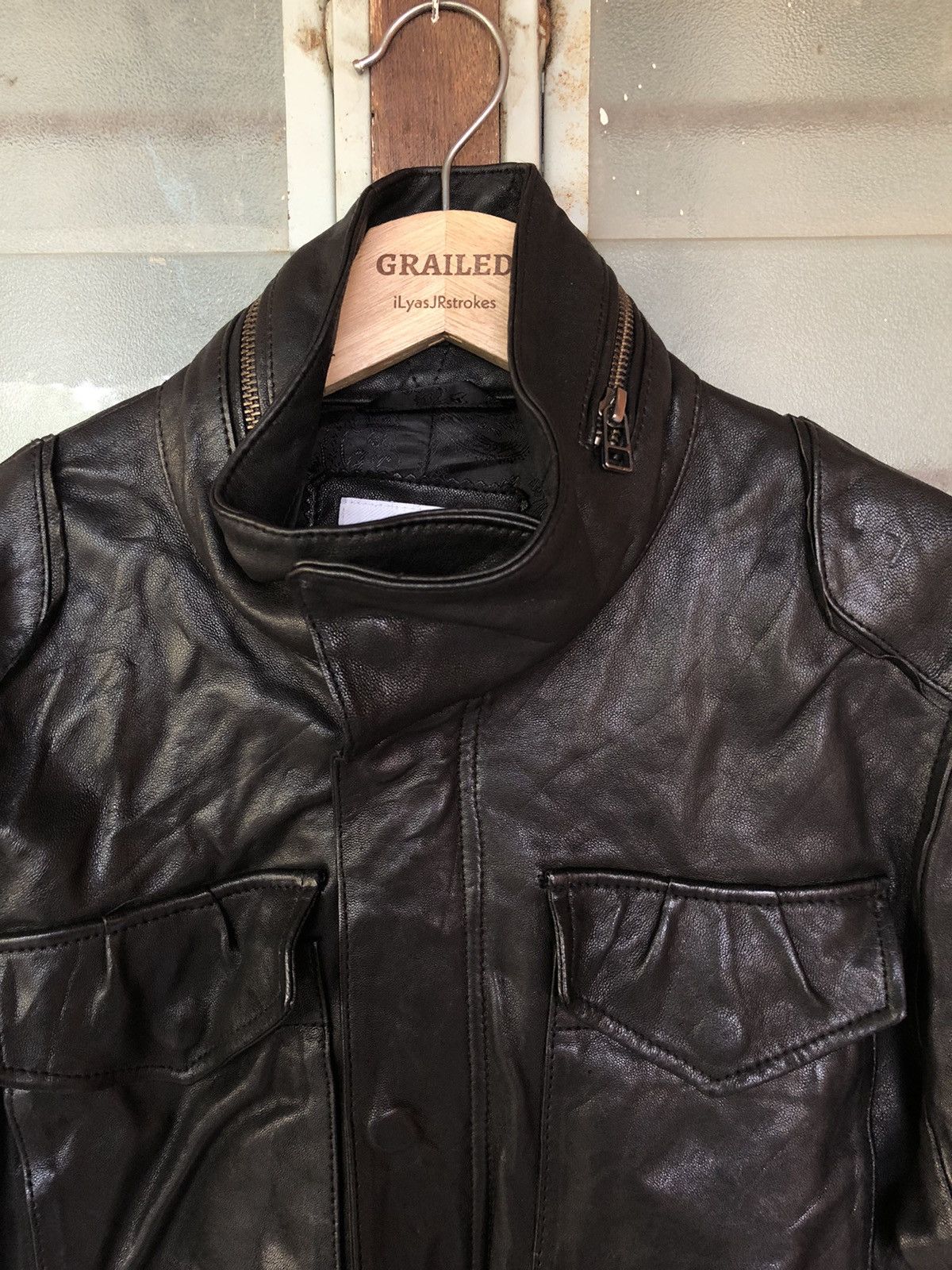 If Six Was Nine × Japanese Brand × Le Grande Bleu (L.G.B.) Rattle Trap Biker Sheepskin Leather Jacket Size US M / EU 48-50 / 2 - 21 Thumbnail