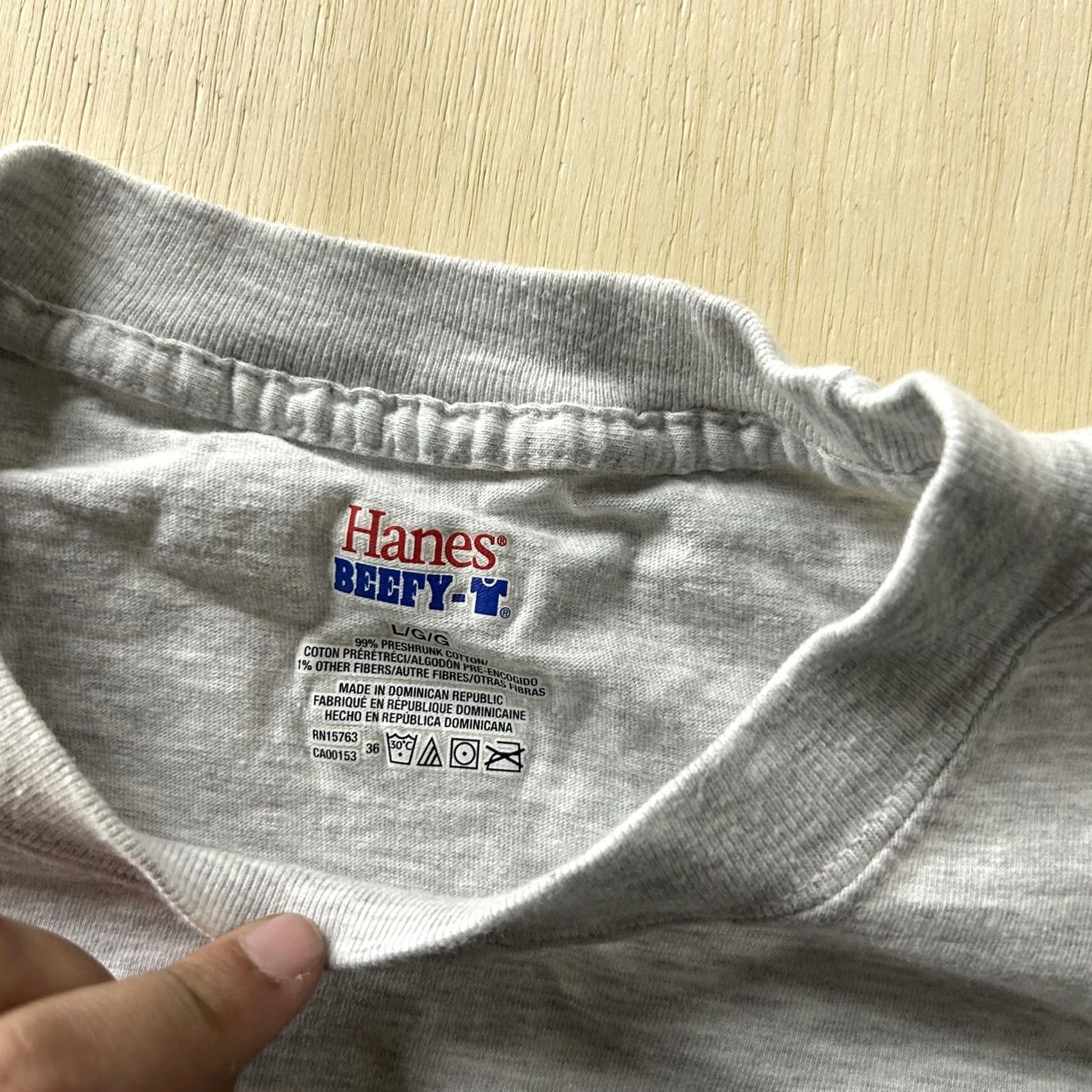 Hanes VINTAGE Hanes Beefy-T Shirt Mens L WWJD HWLF Lion Graphic Tee T-Shirt Grey Crew Neck Short Sleeve Graphic Print Mens Size US L / EU 52-54 / 3 - 3 Thumbnail