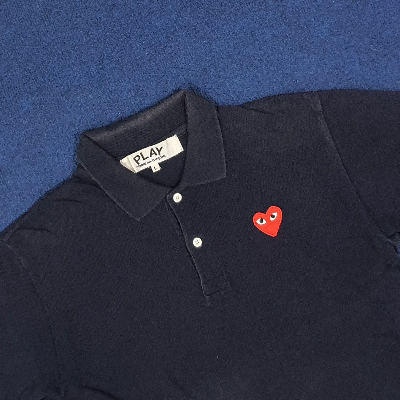 Comme des Garcons Homme Plus × Japanese Brand × Vintage Vintage Comme Des Garcons Play Japanese Designer Polo Shirt Size US M / EU 48-50 / 2 - 2 Thumbnail