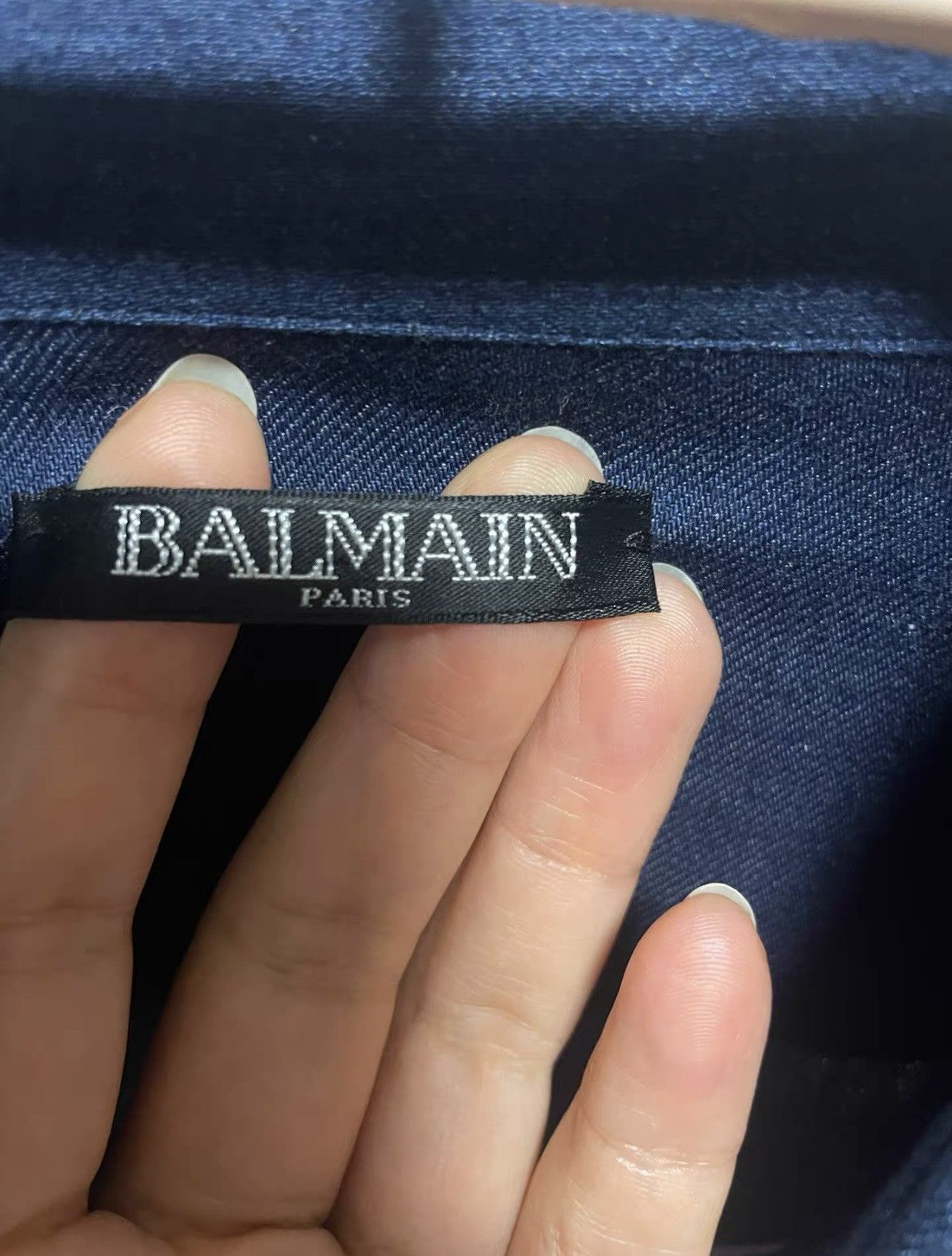 Balmain Balmain navy shirt Size US XXS / EU 40 - 2 Thumbnail