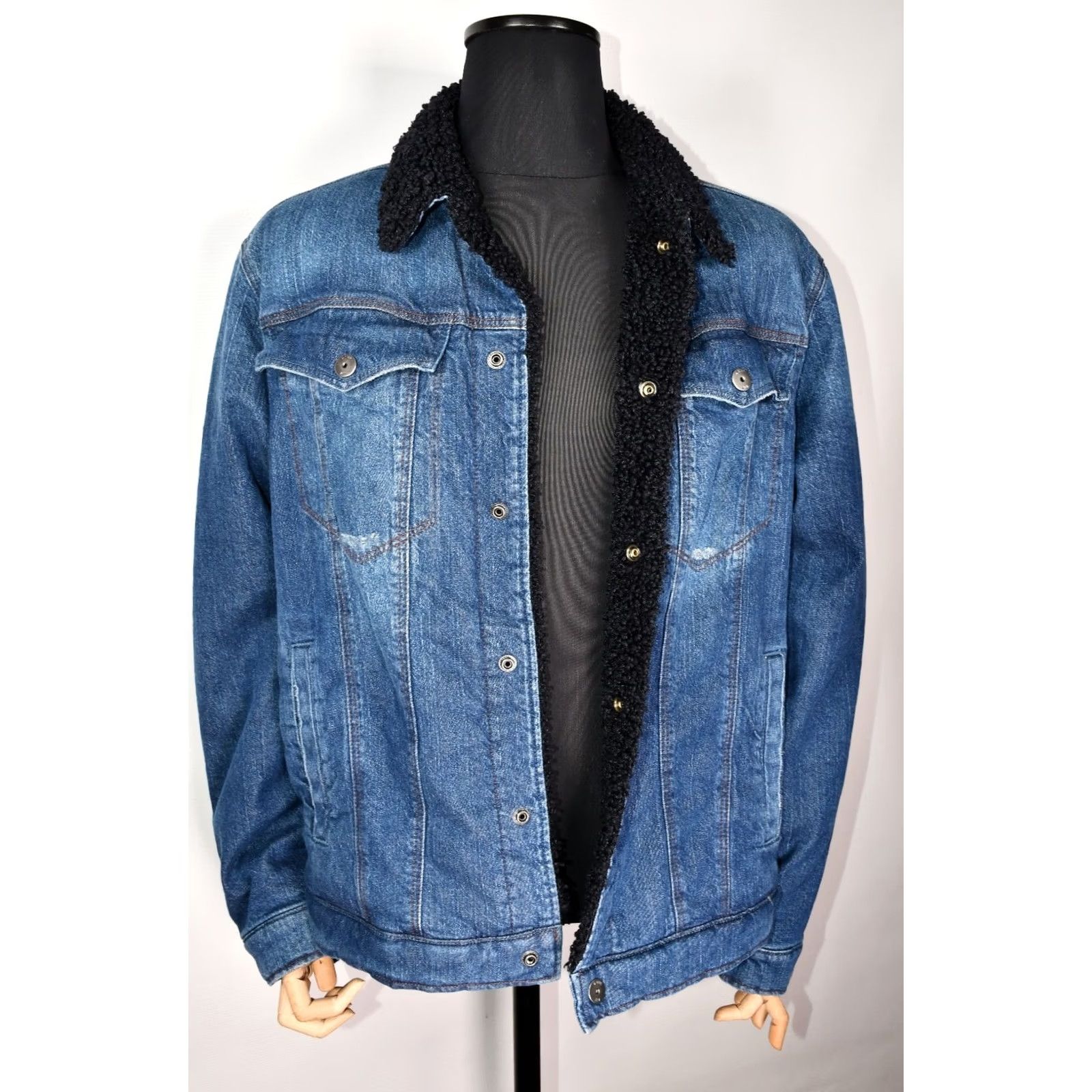 G-Star G-Star RAW 3301 Slim Sherpa Jacket Sato Stretch Denim 2XL Mens Blue Jacket Size US XXL / EU 58 / 5 - 6 Thumbnail