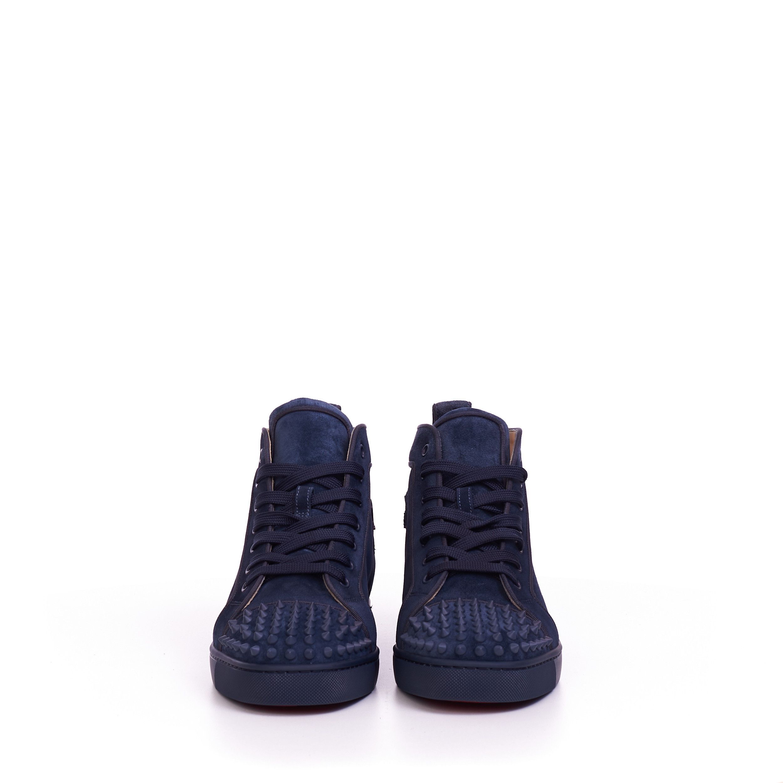 Christian Louboutin Lou Spikes Orlato High Top Sneakers In Veau Velours Size US 8 / EU 41 - 2 Thumbnail