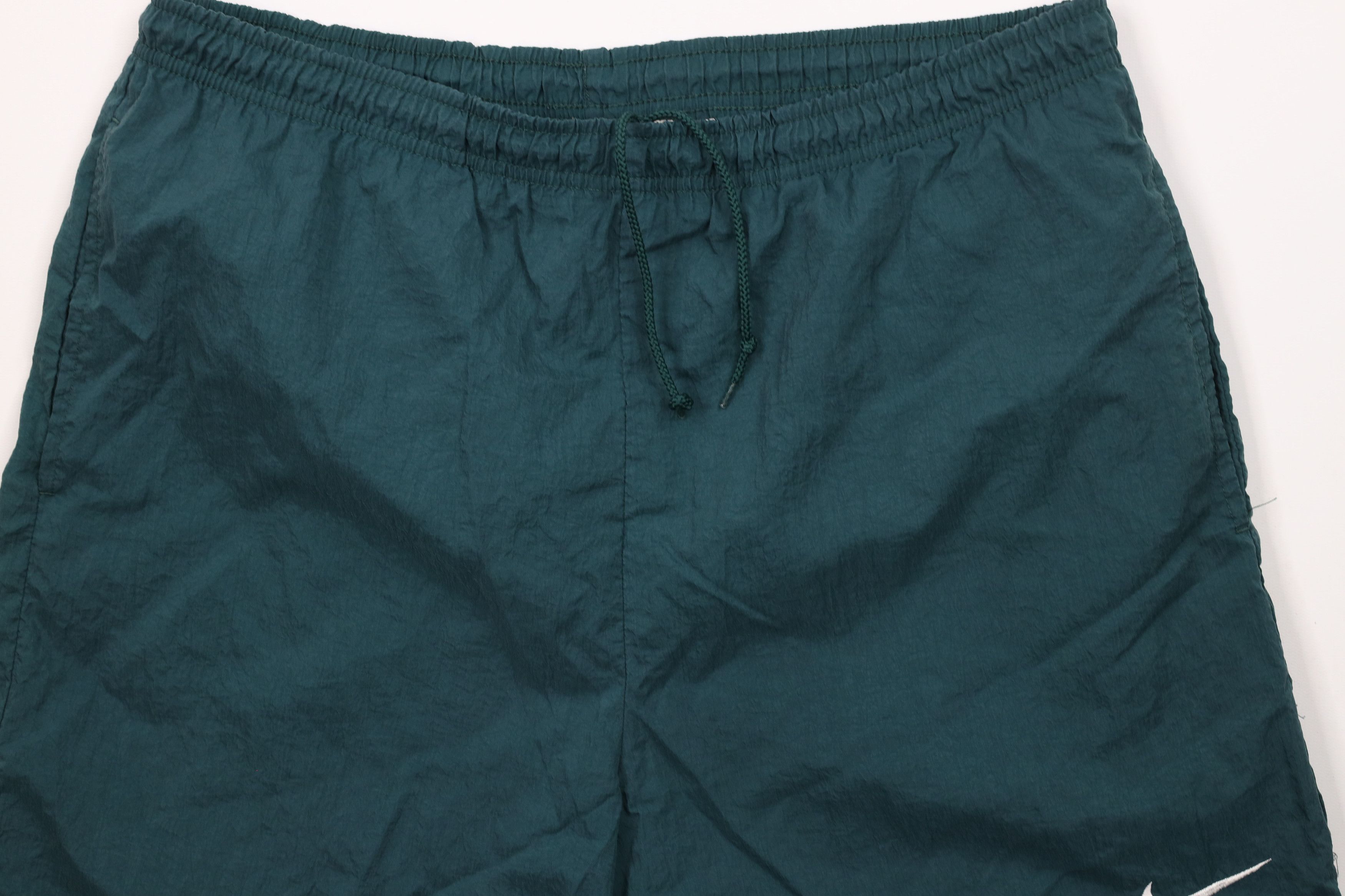 Nike × Vintage Vintage 90s Nike Scott Big Swoosh Logo Lined Shorts Green Size US 32 / EU 48 - 3 Thumbnail