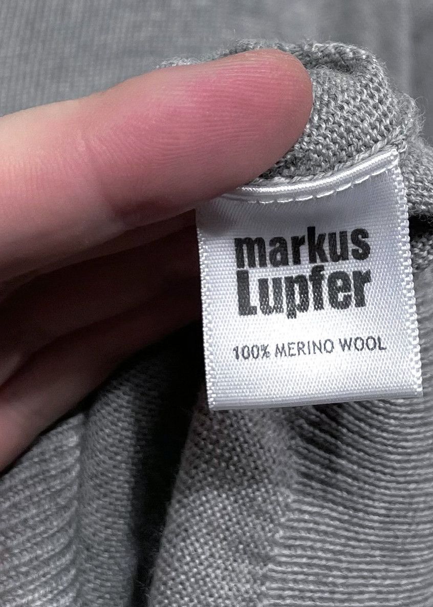 Markus Lupfer Markus Lupfer Grey Wool Sweater Neon Green Beetle Appliqué Size US M / EU 48-50 / 2 - 5 Thumbnail