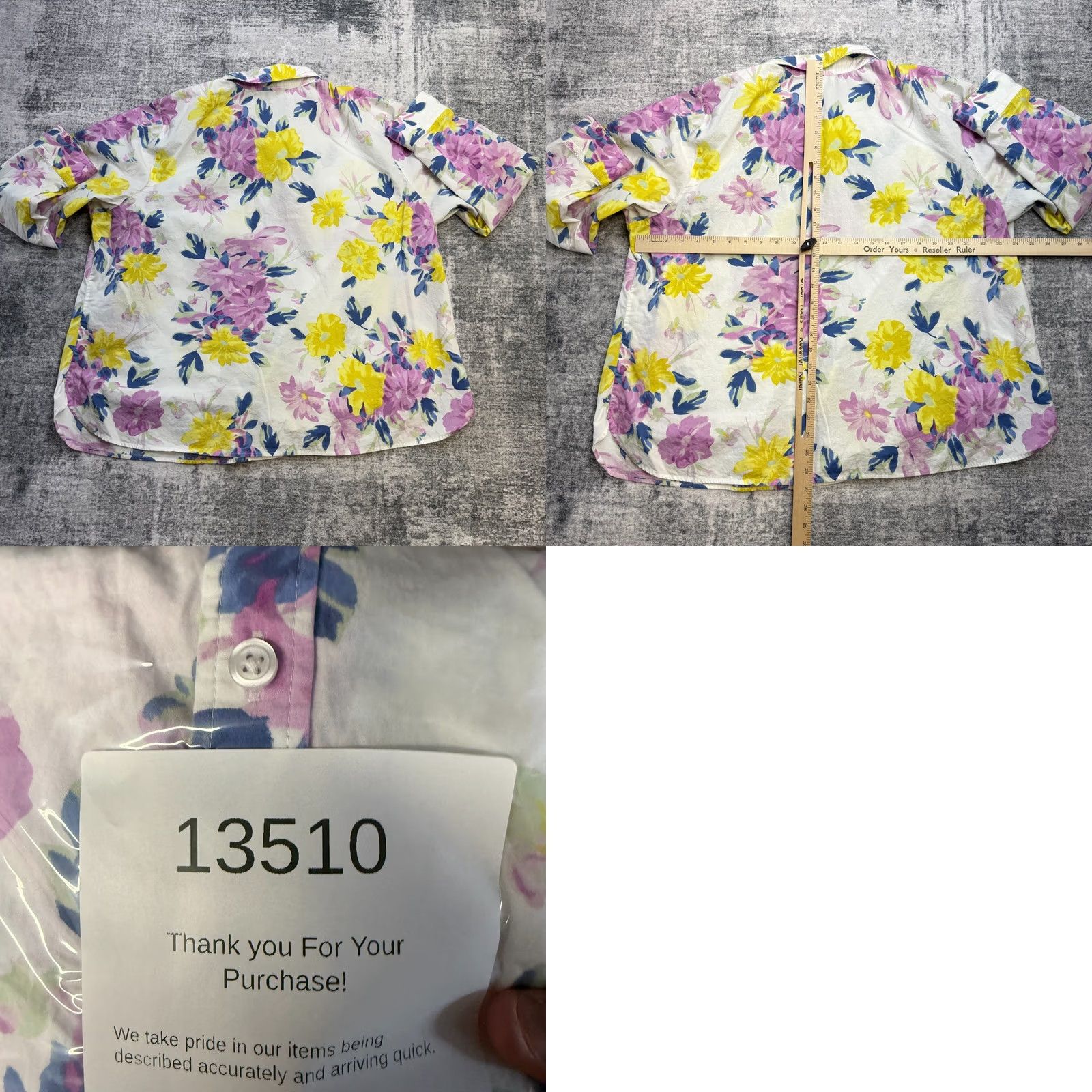 Talbots Talbots White Floral Bouquet Button-Up Shirt Womens 3X Cotton Lightweight Knit? (Note: ensure only original words used; this needs refinement) Size XXL / US 16-18 / IT 52-54 - 8 Thumbnail
