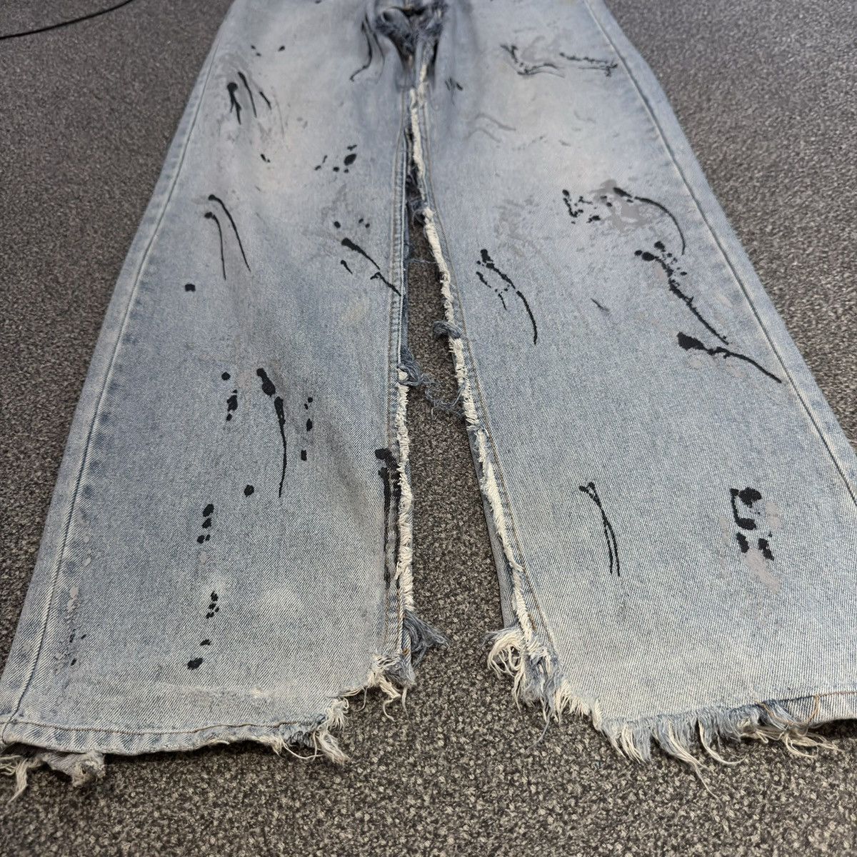 Hysteric Glamour Vintage 90s Japanese Crazy Distressed Splash Paint Denim Y2K Size US 29 - 8 Thumbnail