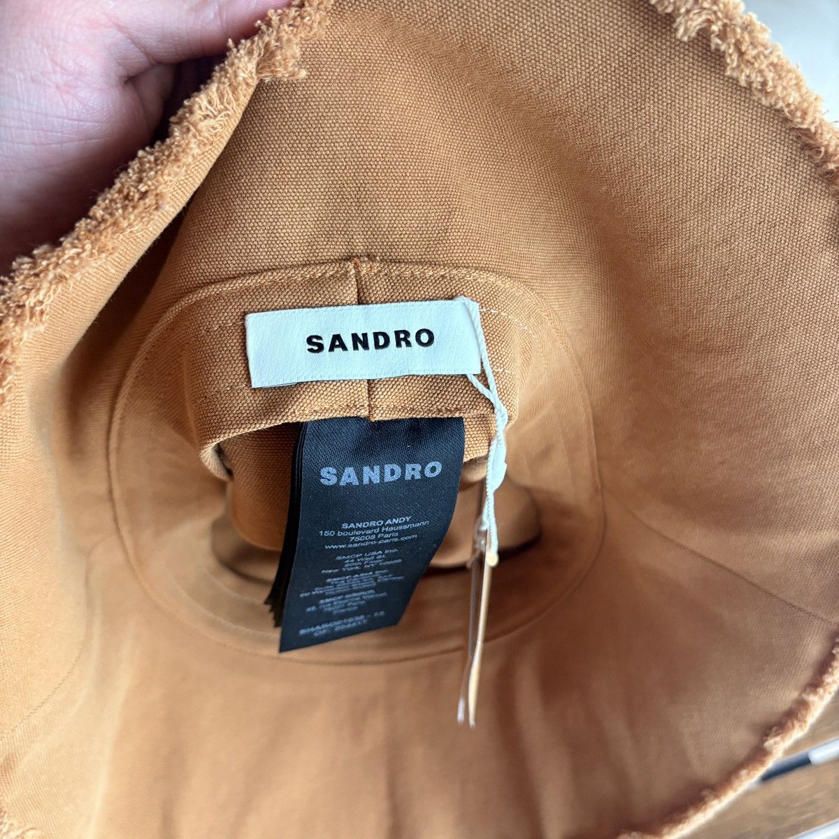 Sandro Sandro raw edge unisex hat - camel Size ONE SIZE - 8 Thumbnail