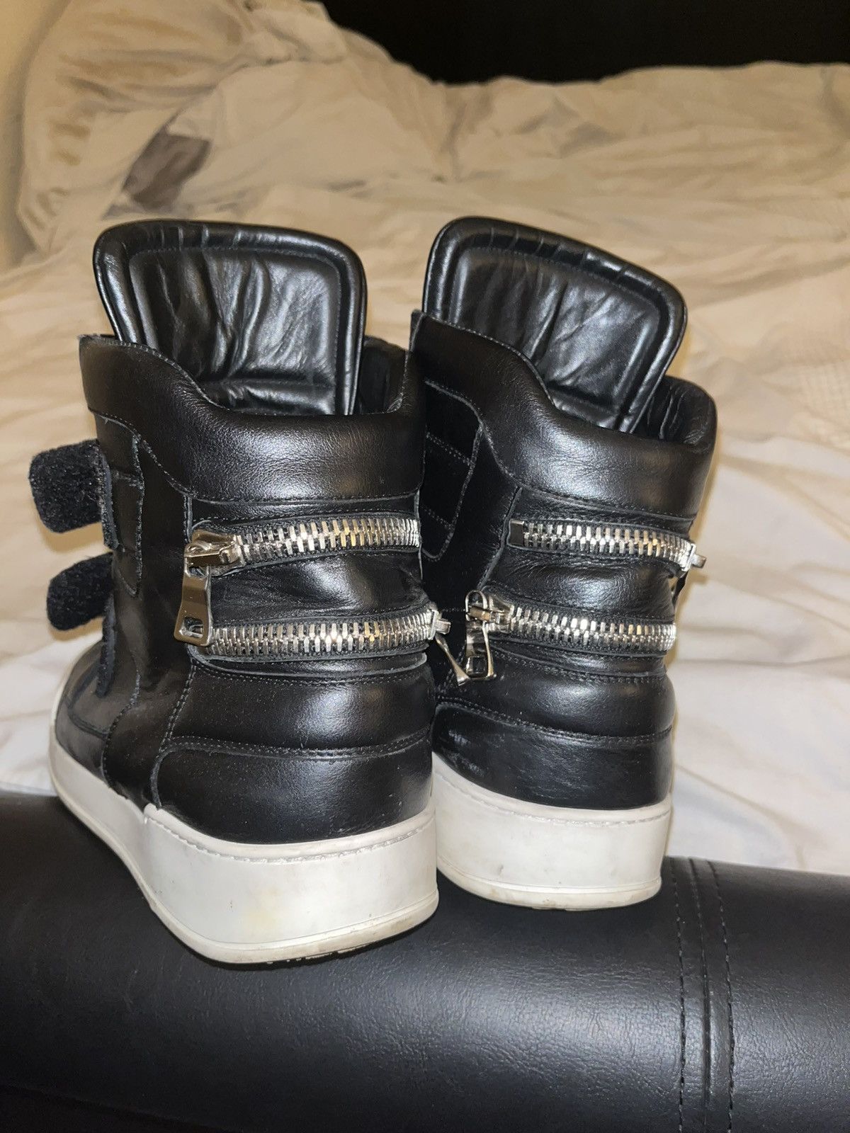 Balmain BALMAIN 2010s High Top Leather Zip Sneakers Decarnin Size US 9 / EU 42 - 9 Thumbnail