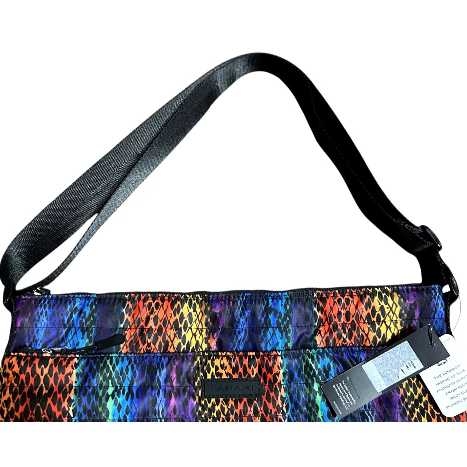 Vintage NWT Tahari Quilted Rainbow Snakeskin Print Recycled Shoulder Handbag Purse Women Size ONE SIZE - 7 Thumbnail