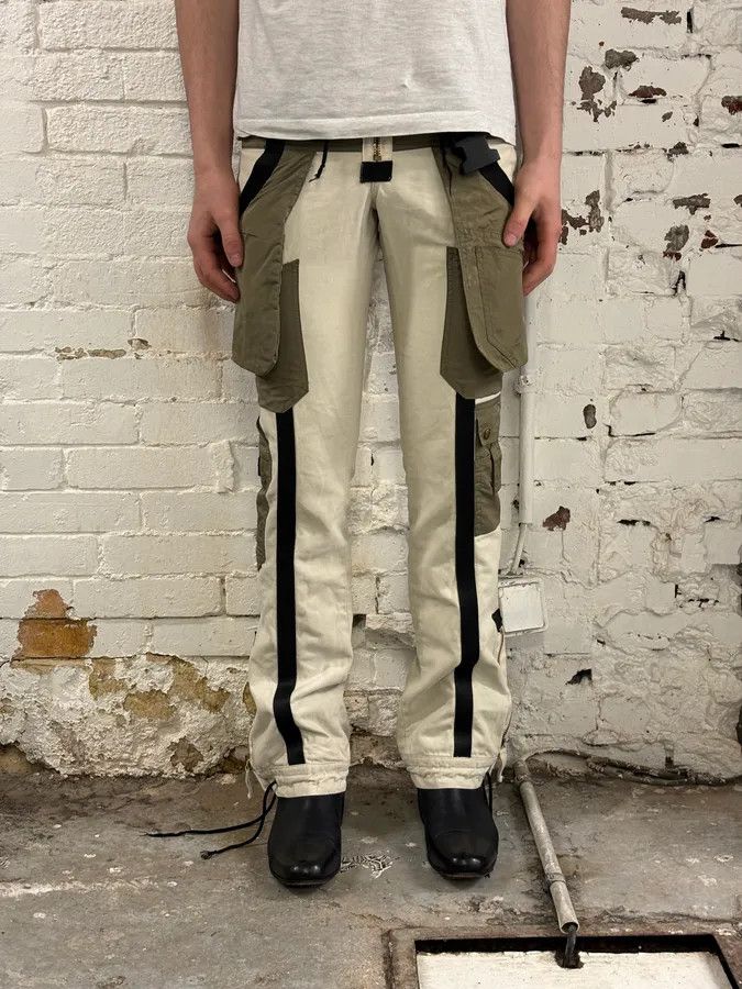 Jean Paul Gaultier AW2003 Jean Paul Gaultier Bondage Beige Cargo Parachute Pants Size US 39 - 2 Thumbnail