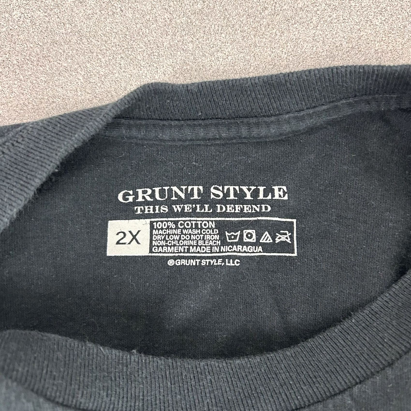 Vintage Grunt Style Long Sleeve Shirt Mens 2X Black One Flag One Land One Heart Cowboy Patriotic Logo Crew Neck T-Shirt Size US XXL / EU 58 / 5 - 3 Thumbnail