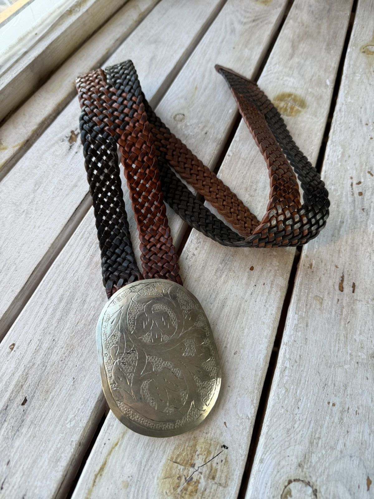 Cowboy Equipment × Japanese Brand × Leather Vintage 90s Cowboy Western Leather Y2K USA Dress Belt Size ONE SIZE - 1 Thumbnail