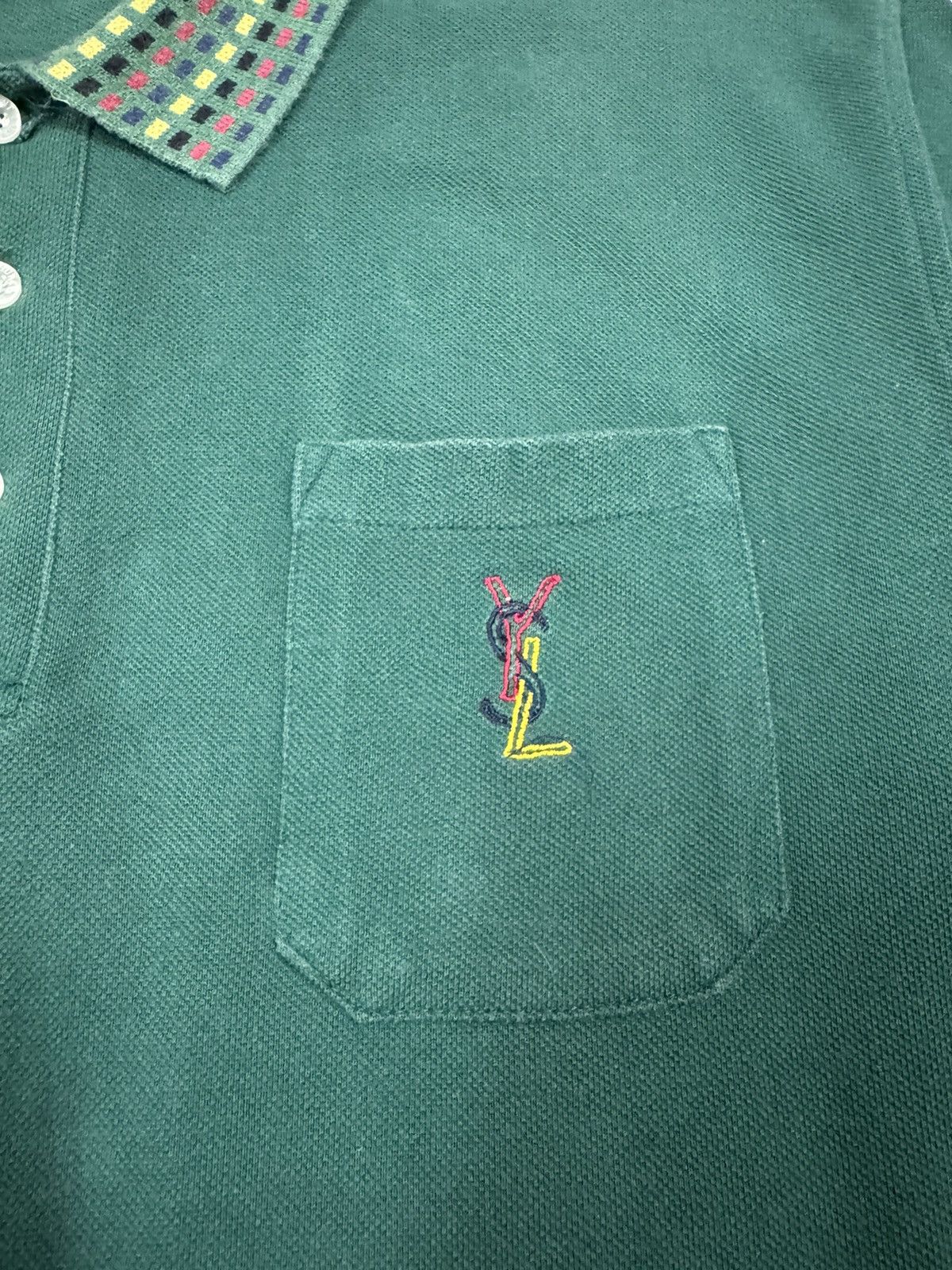 Vintage Vtg🔥90’s YvesSaintLaurent Ysl Embroidery Pocket Polo Tee Size US L / EU 52-54 / 3 - 17 Thumbnail