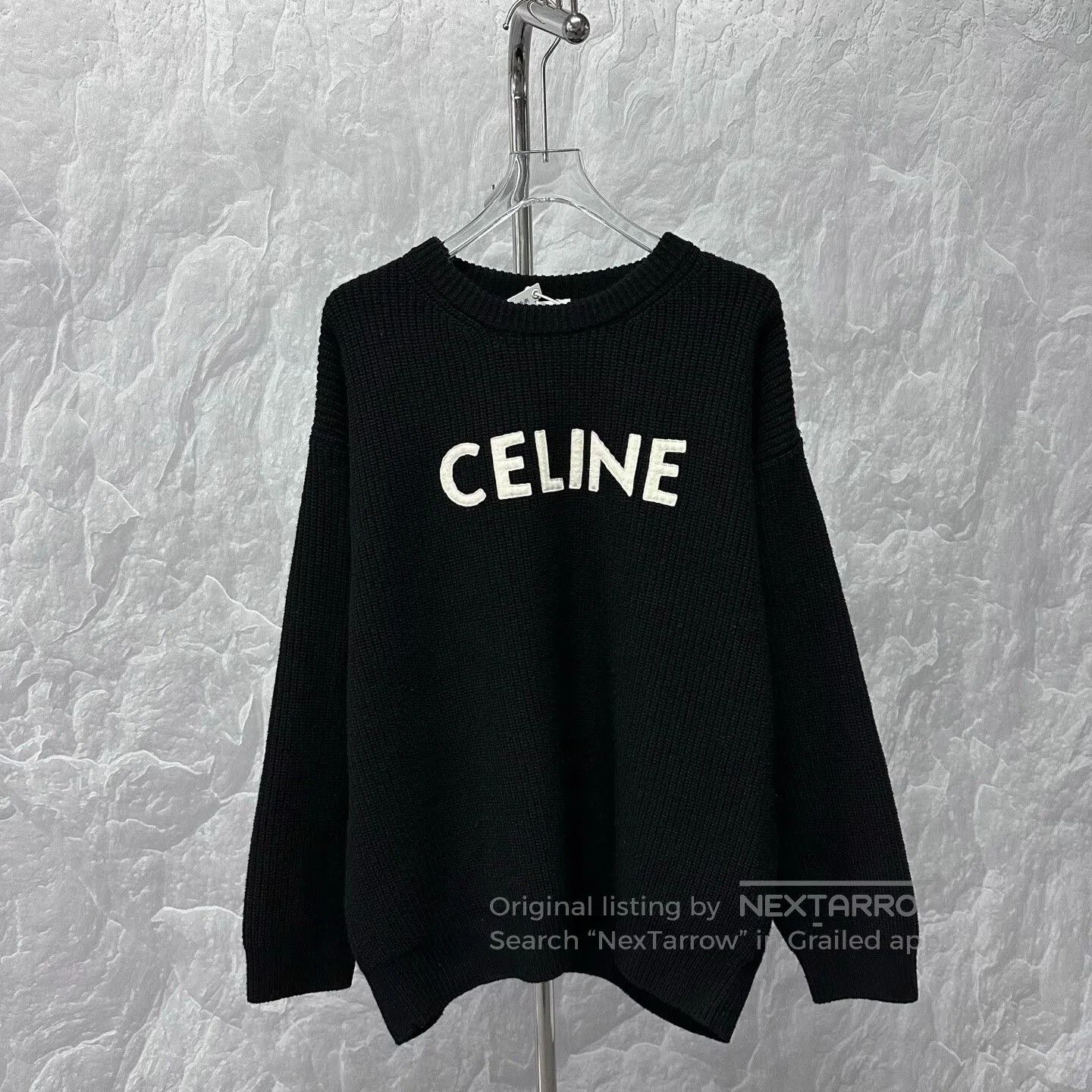 Celine black celine wool sweater with embroidery. Size S / US 4 / IT 40 - 1 Thumbnail