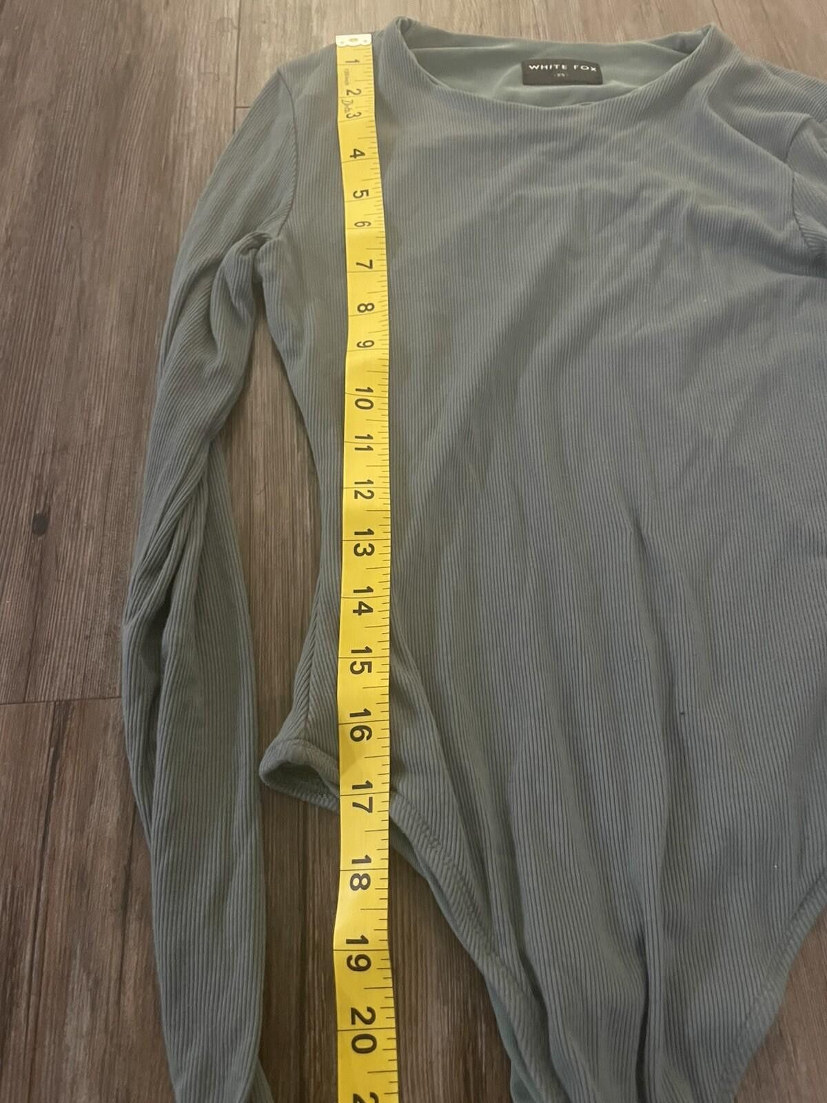 Other White Fox Long Sleeve Ribbed Body Suit XS Sage Green Size XS / US 0-2 / IT 36-38 - 4 Thumbnail