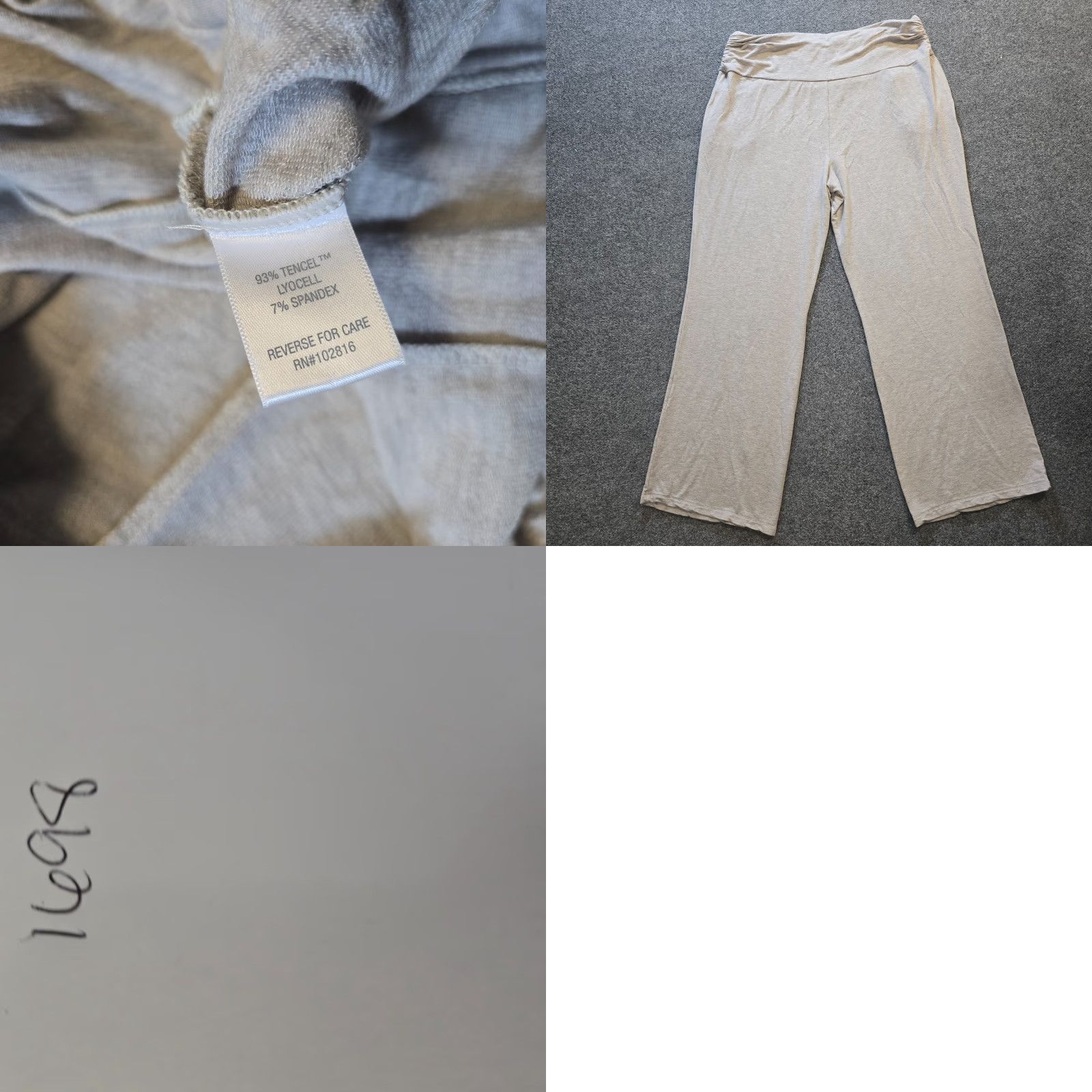 Vintage Garnet Hill Pants Womens XL Gray Foldover Waist Wide-Leg Tencel Lounge Casual Pants Size 40" / US 18 - 8 Thumbnail