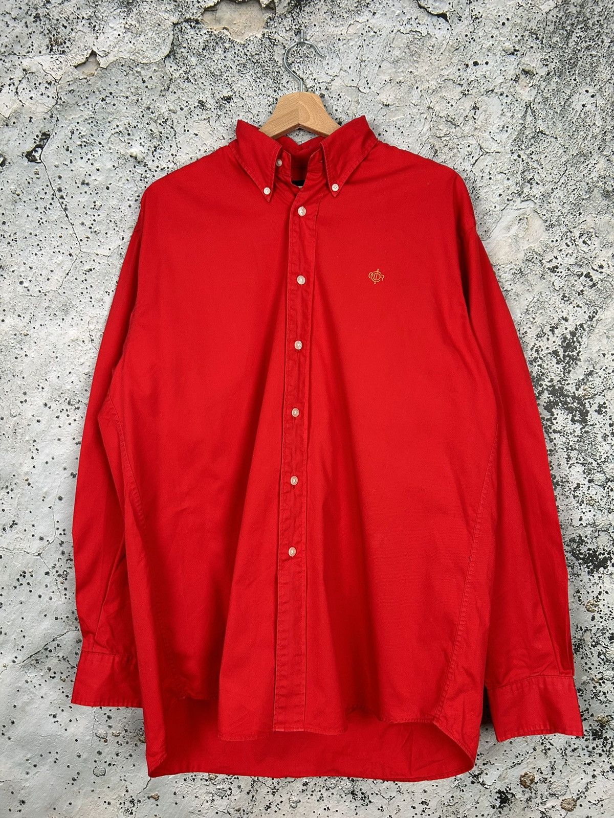 Christian Dior Monsieur Vintage Christian Dior Monsieur Red Logo Shirt Button 90s Size US M / EU 48-50 / 2 - 1 Thumbnail