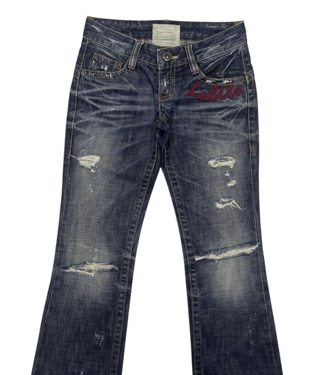Beauty Beast × Japanese Brand Vintage Flare Jeans Lolita Brand Bootcut Distressed Denim Size 29" - 5 Thumbnail