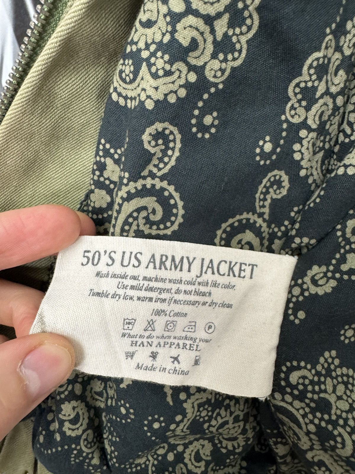 Han Kjobenhavn Han Kjobenhavn Bomber Jacket 50s US Army Olive Paisley Rare Size US S / EU 44-46 / 1 - 6 Thumbnail