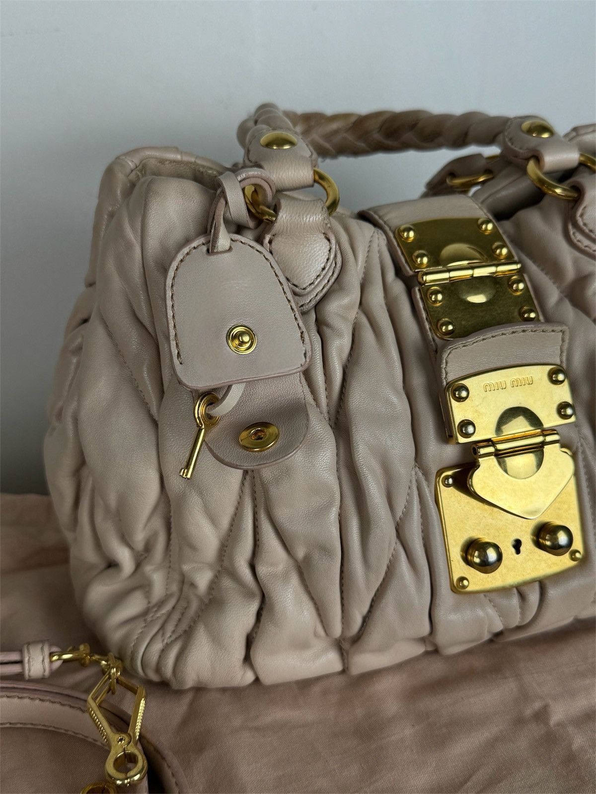 Leather × Miu Miu Leather bag Miu Miu y2k original casual luxury item Size ONE SIZE - 3 Thumbnail