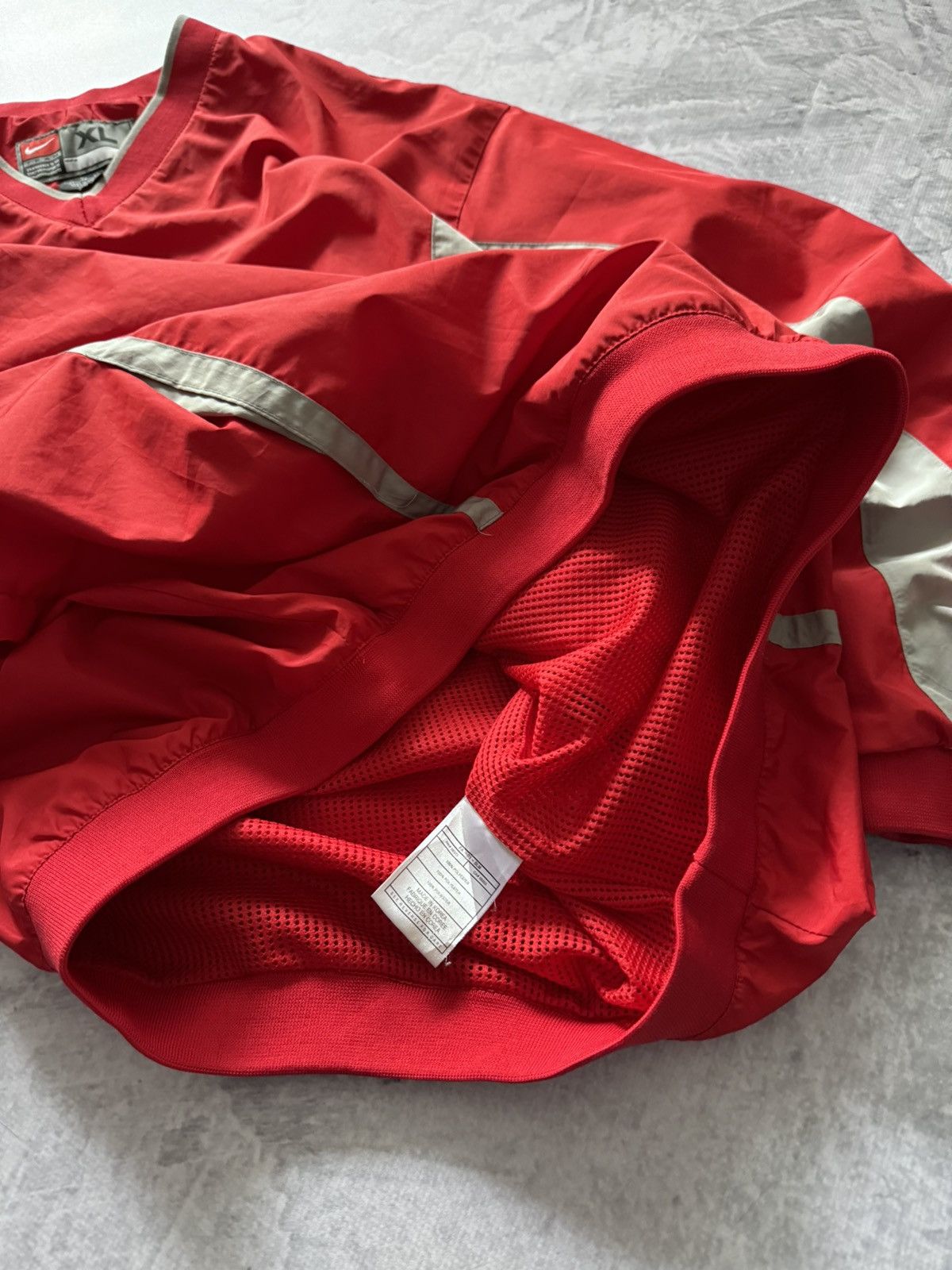 Nike × Vintage 90s Nike Vintage Nylon Center Swoosh Oversize Sweatshirt Y2K Size US XL / EU 56 / 4 - 6 Thumbnail
