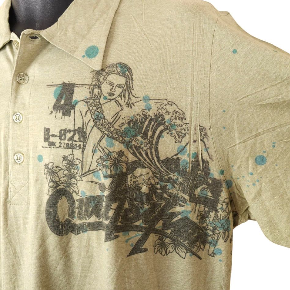 Quiksilver VINTAGE Quiksilver Polo Shirt Mens Size L Green Surfer Surf & Skate Wave Hawaiian Shirt Collar Button-Down Mens Size US L / EU 52-54 / 3 - 3 Thumbnail