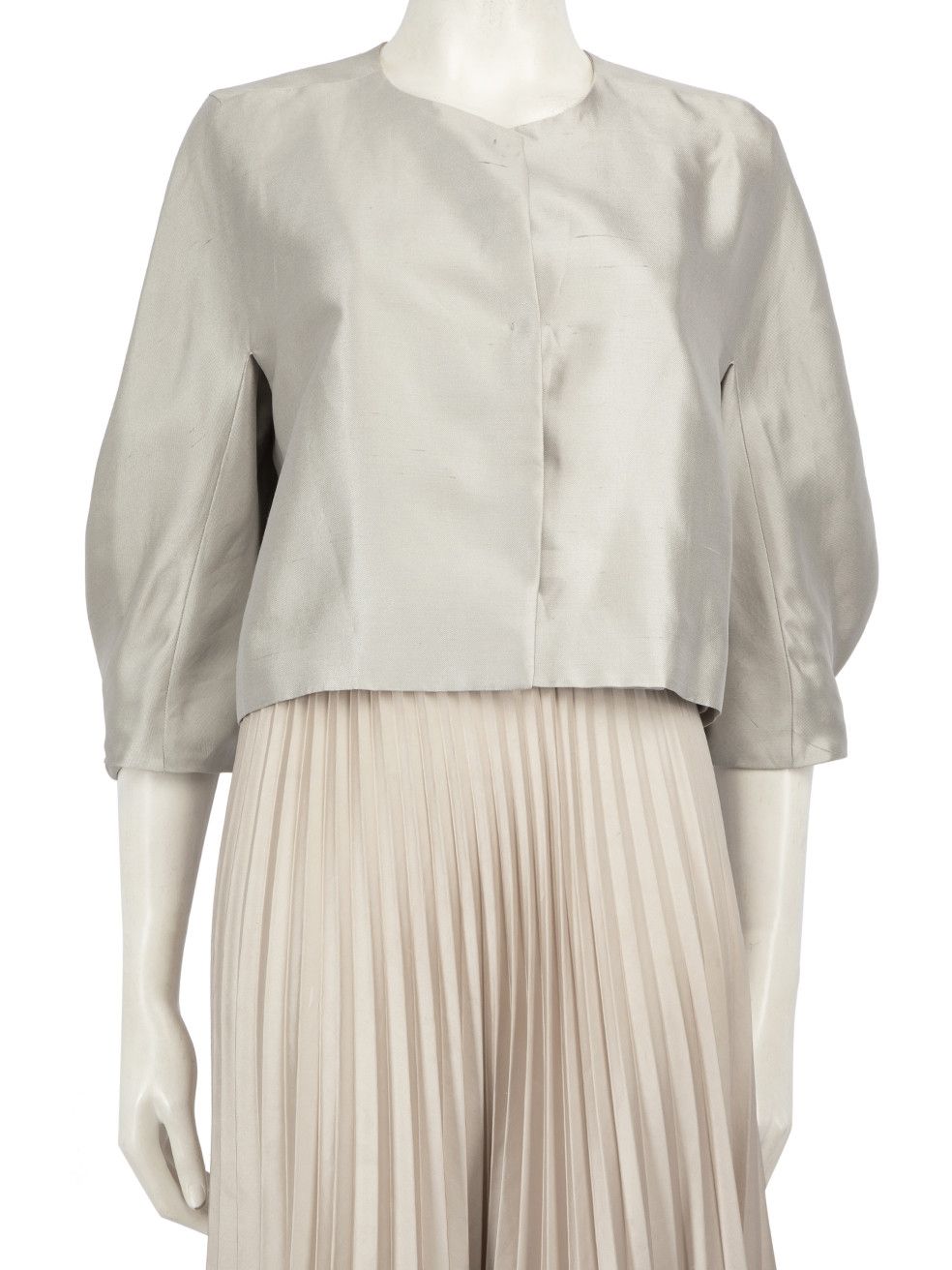 Max Mara Silver Cape Cropped Jacket Size M / US 6-8 / IT 42-44 - 1 Thumbnail
