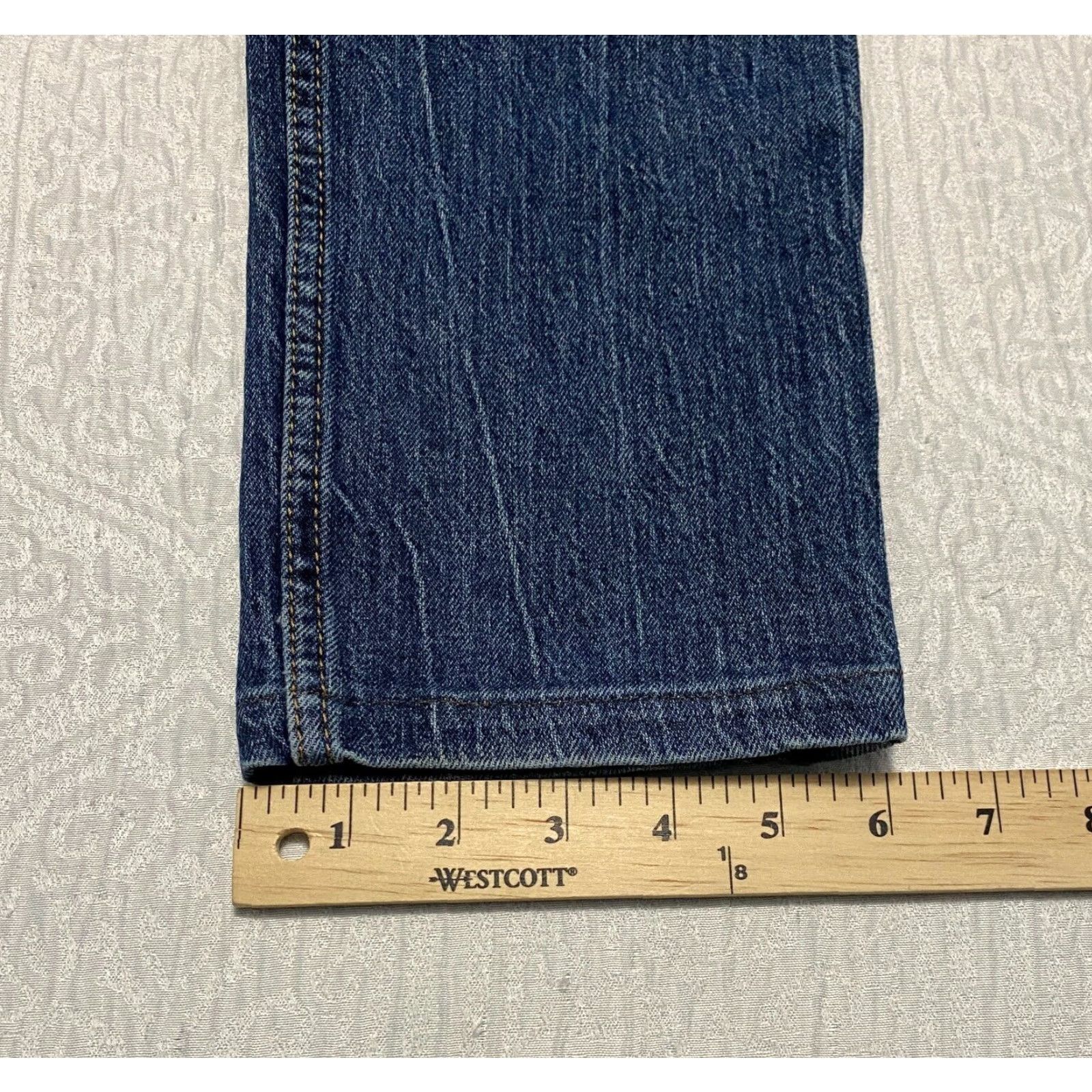 Vintage True Blue Denim Jeans Slim Mens Size 34 Waist 34 Inseam 29 Blue Distressed Stretch Skinny 5-Pocket Design Lightweight Denim Heritage Slim Fit Size US 34 / EU 50 - 6 Thumbnail