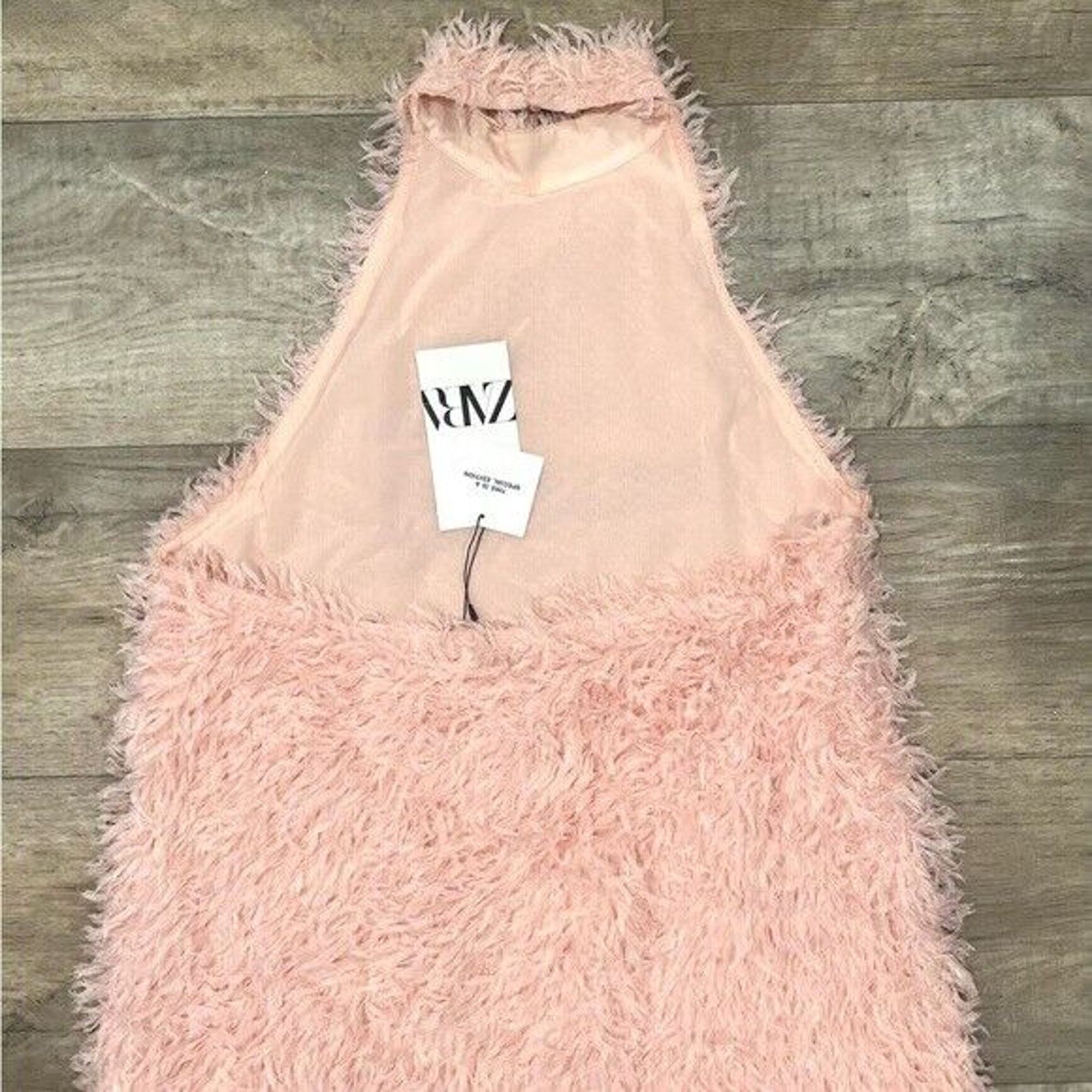 ZARA Pink Feather Halter Mini Dress NWT - wpequipmentugltd.com