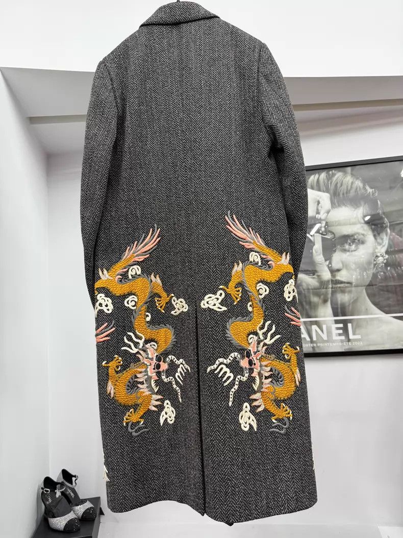 Gucci Gucci Heavy industry golden dragon embroidery double-breas Size US S / EU 44-46 / 1 - 3 Thumbnail