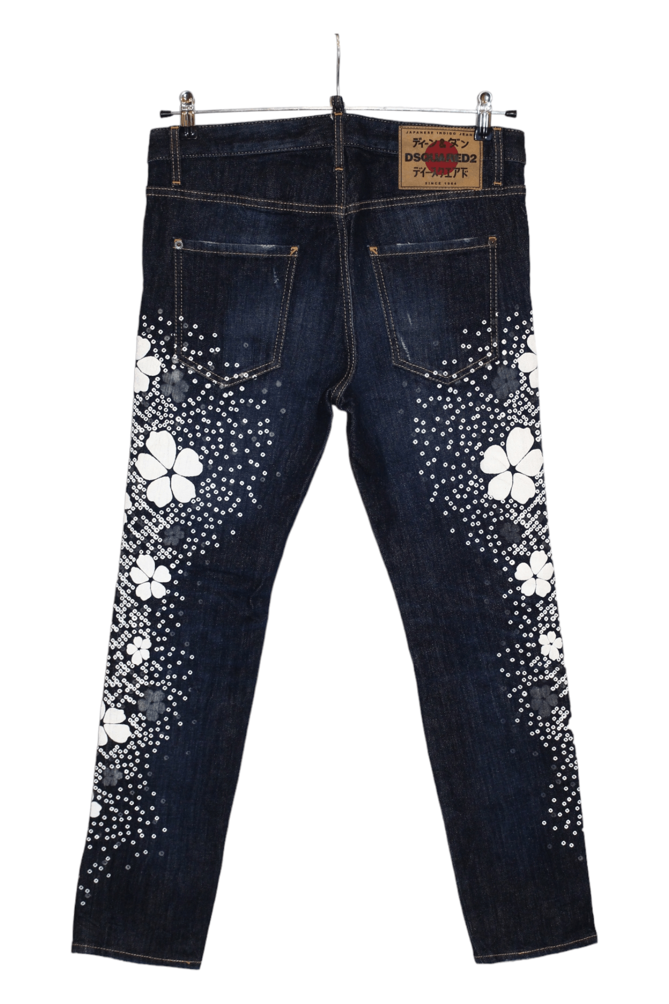 Dsquared2 Dsquared2 Skinny Tapered Floral Japanese Indigo Jeans Size US 32 / EU 48 - 2 Thumbnail