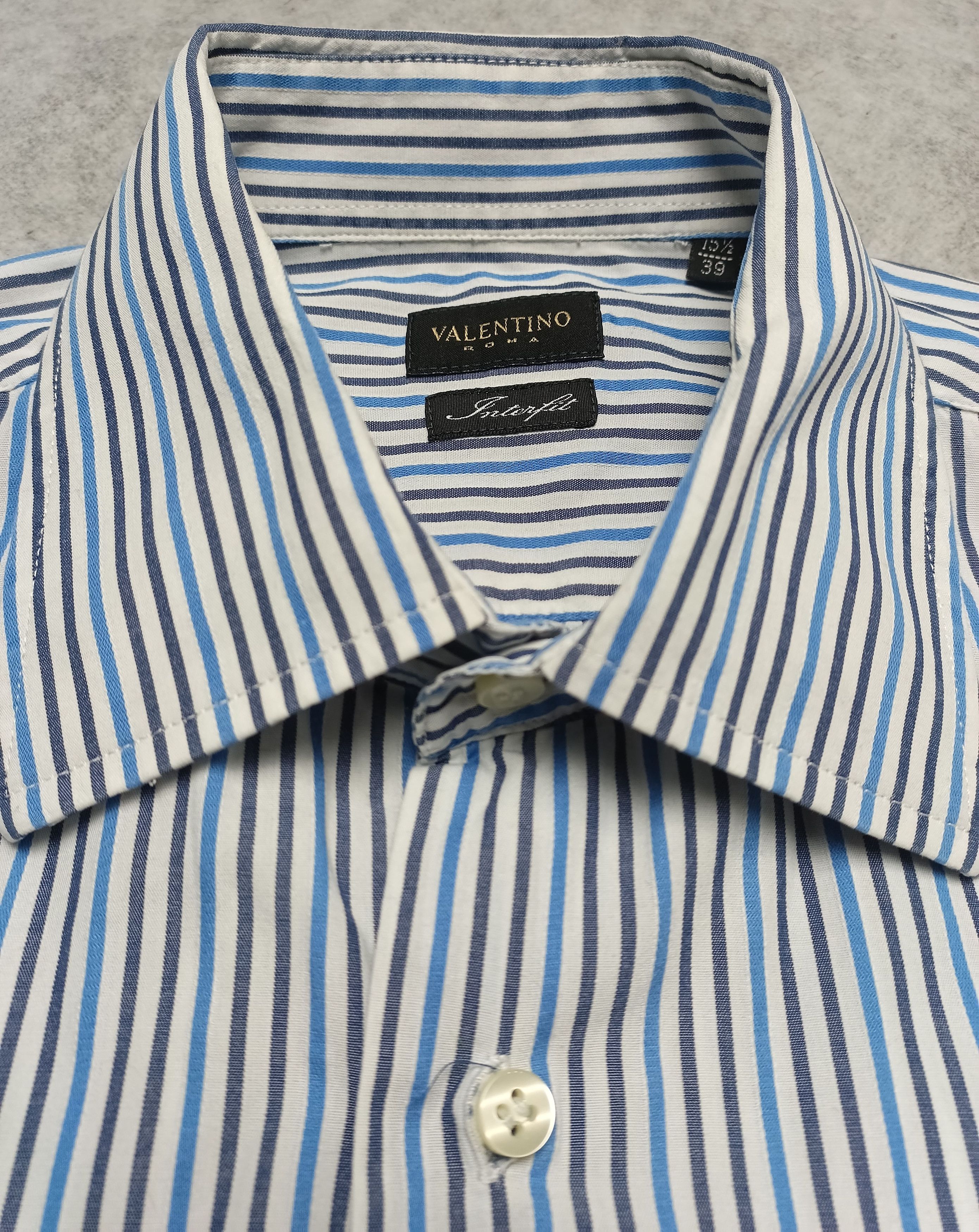 Valentino Valentino Interfit Striped Button Down Shirt Size 15.5 /39 Size US M / EU 48-50 / 2 - 4 Thumbnail