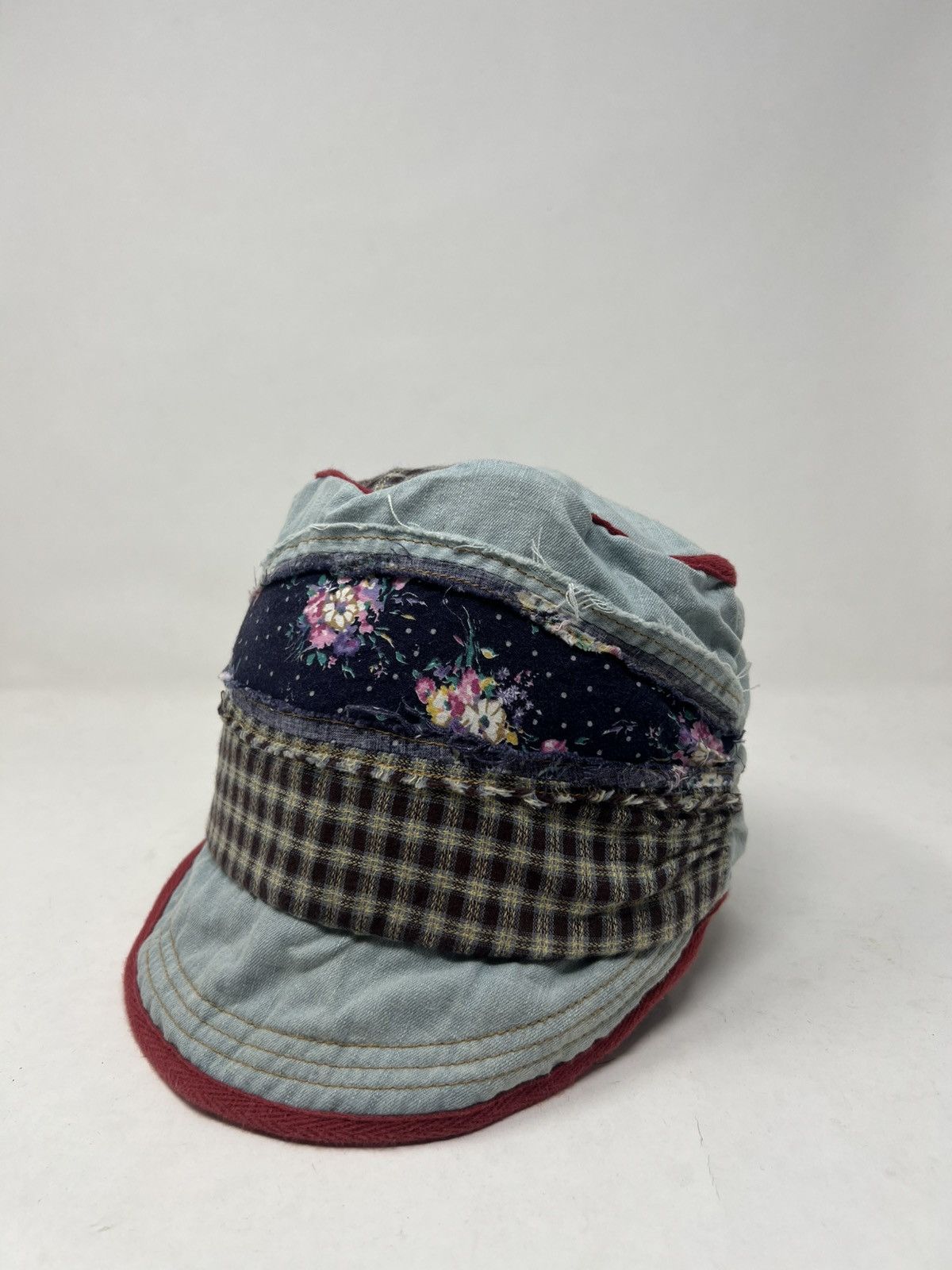 If Six Was Nine Patchowork Sashiko Indigo Hat Size ONE SIZE - 1 Thumbnail