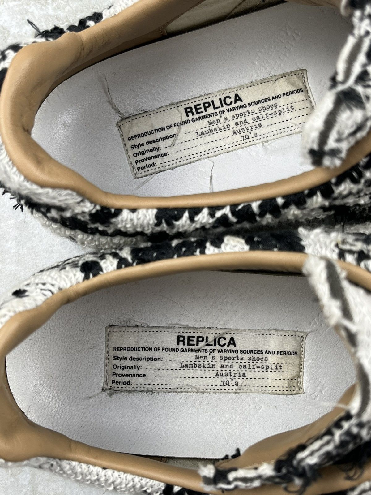 Maison Margiela AW18 Maison Margiela Distressed Tweed Replica Gat Sneakers Size US 9 / EU 42 - 9 Thumbnail