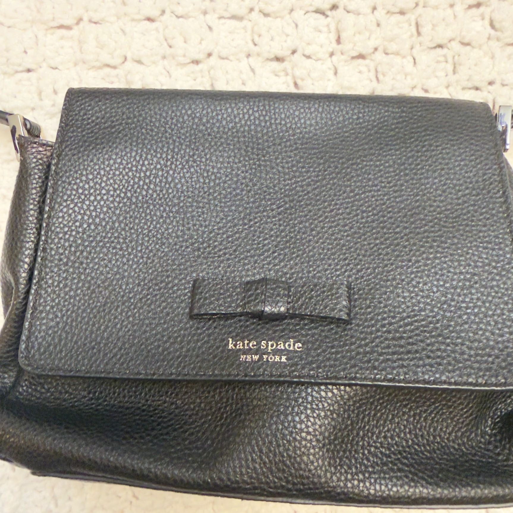 Vintage kate spade new york Avva Pershing Street Crossbody Bag Pebbled Leather Small Black Leather Crossbody Womens Bag Size ONE SIZE - 2 Thumbnail