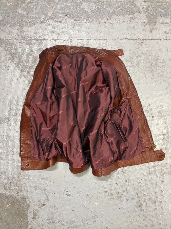 Roberto Cavalli AW2000 Roberto Cavalli Biker Red Bordeaux Leather Jacket Size US M / EU 48-50 / 2 - 7 Thumbnail