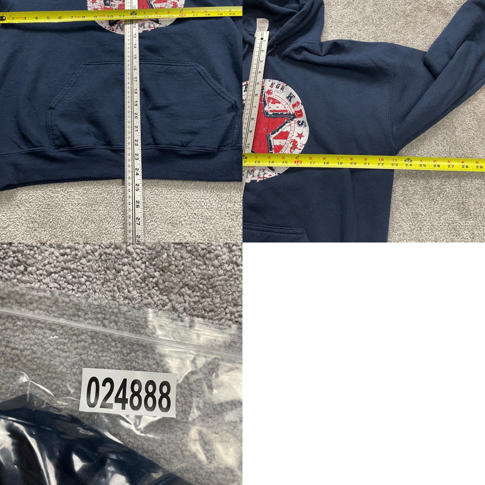 Gildan Gildan Heavy Blend Hoodie Pullover Men Large Navy Blue Sweatshirt Fleece Logo Size US L / EU 52-54 / 3 - 8 Thumbnail