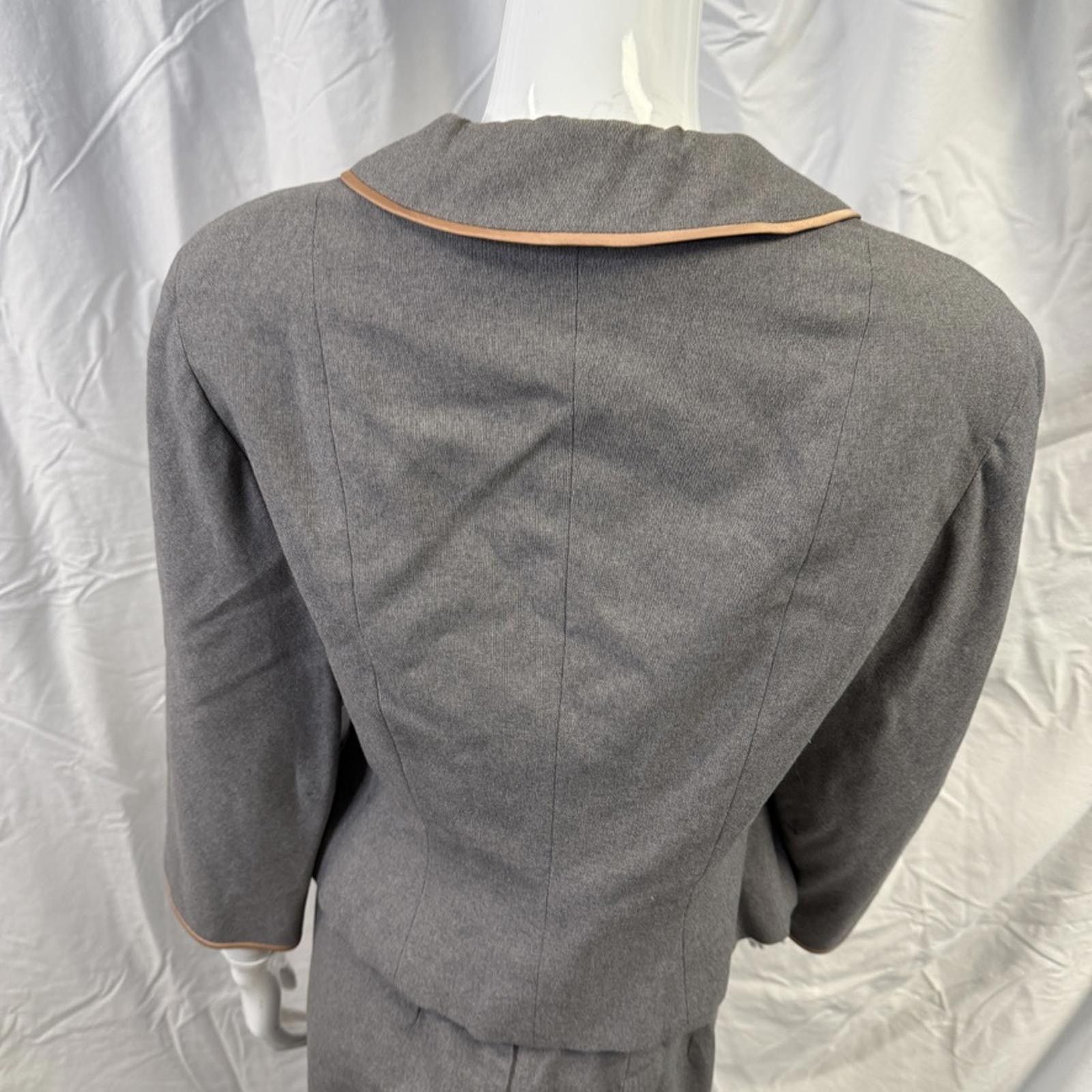 Vintage 1950s Vtg Gray Women’s Suit Wiggle Skirt Jacket Rockabilly M Size M / US 6-8 / IT 42-44 - 7 Thumbnail