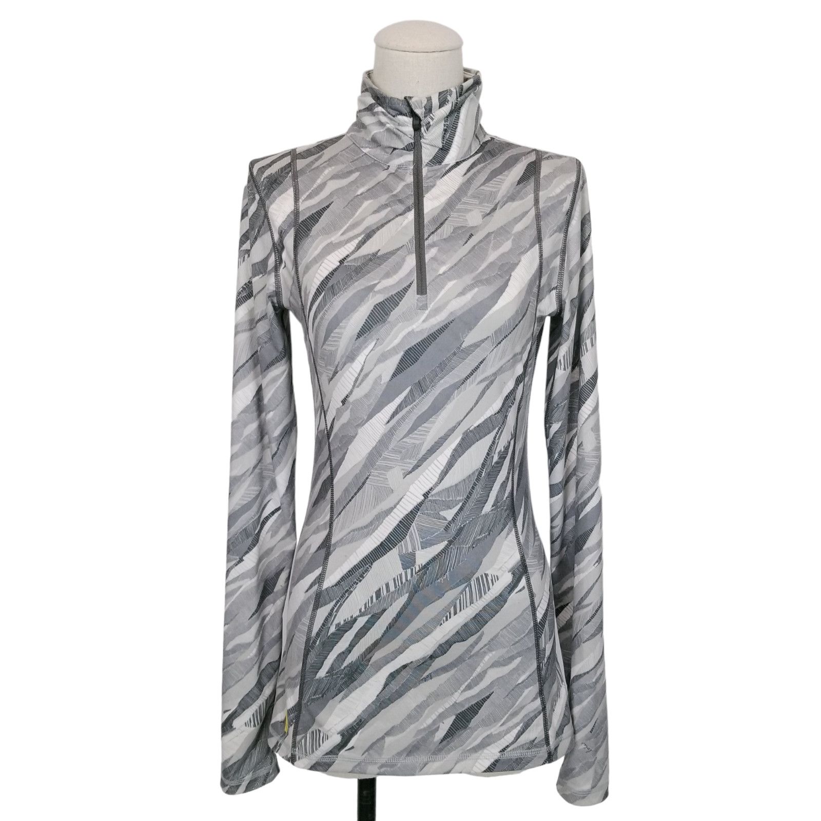 Other Lole Gray Print Quarter Zip Long Sleeve Shirt Sz Extra Small Size XS / US 0-2 / IT 36-38 - 1 Thumbnail