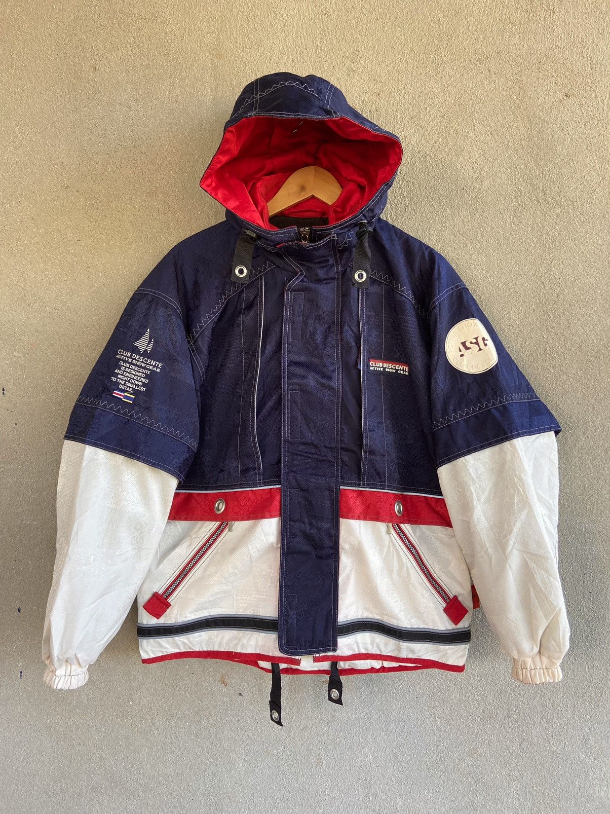 Vintage popular 90's Descente Ski Jacket Snowboarding Jacket Sportswear Pop Art Skiwear Hoodie Japan Team Large Size