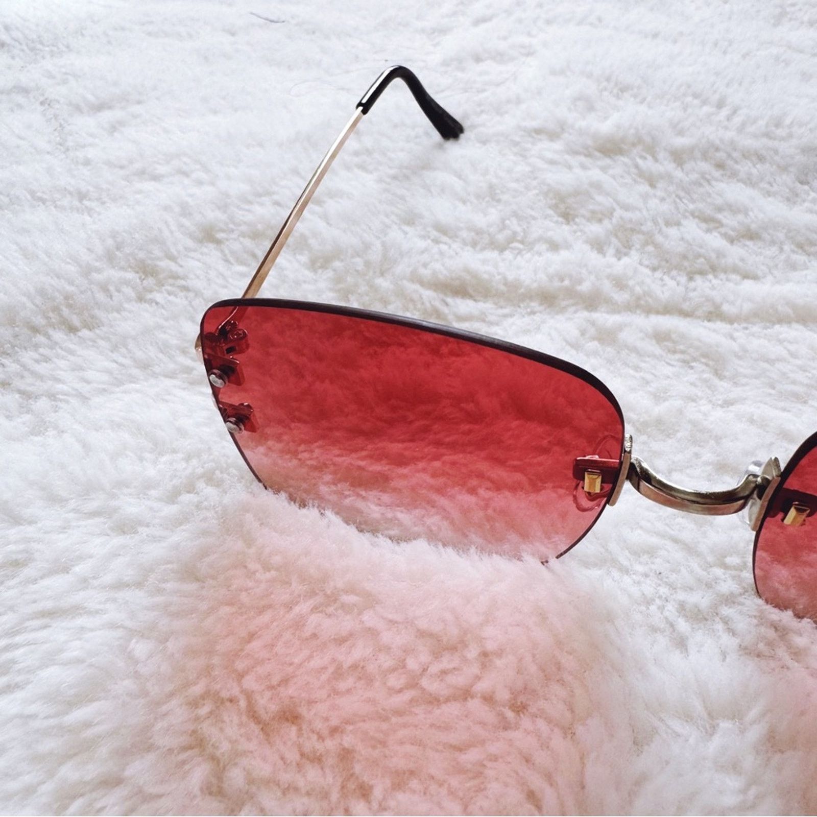 Other Laurel Clear Orange Rimless Sleek Sunglasses Size ONE SIZE - 5 Thumbnail
