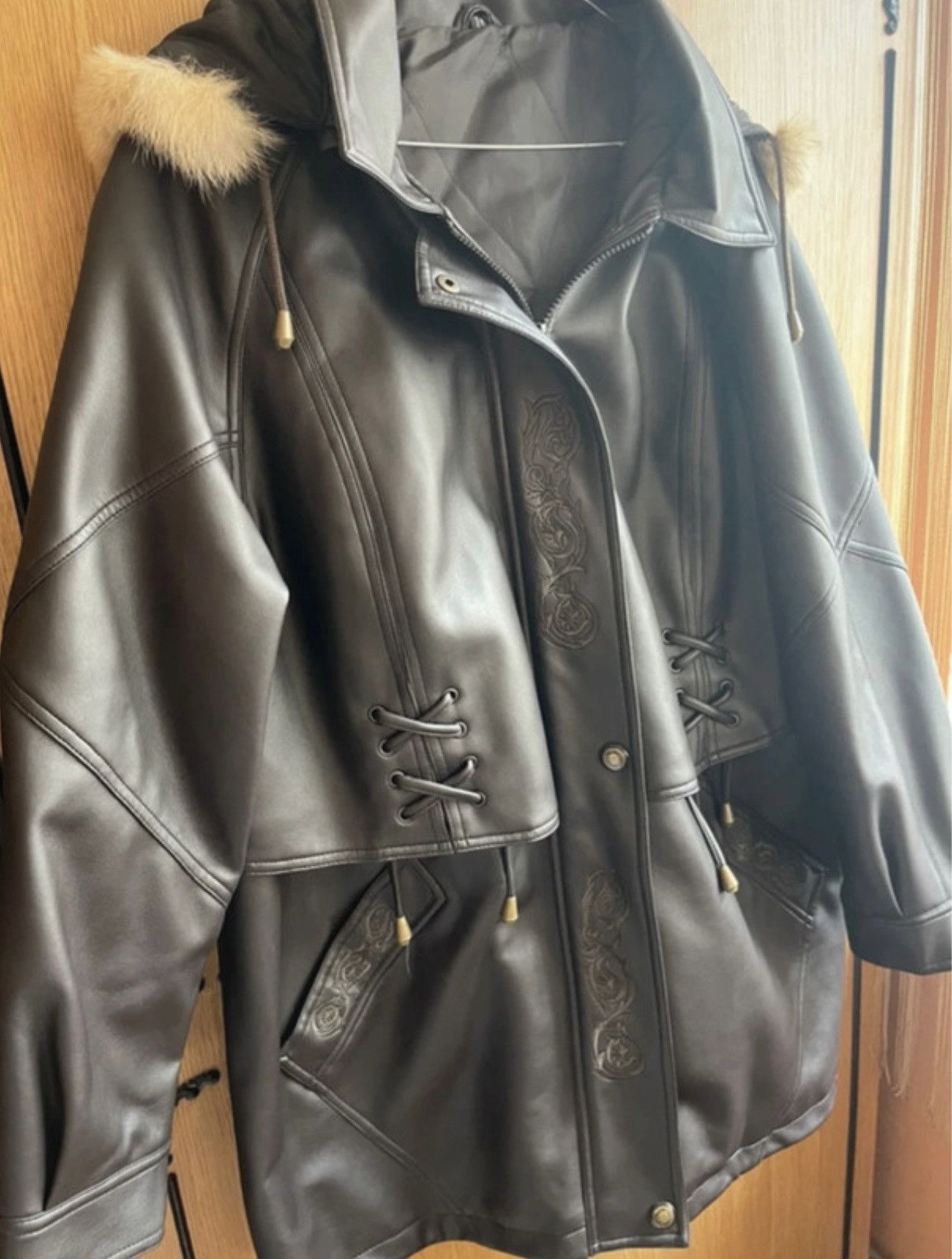 Other Vintage leather jacket real fur XL Size XL / US 12-14 / IT 48-50 - 2 Thumbnail