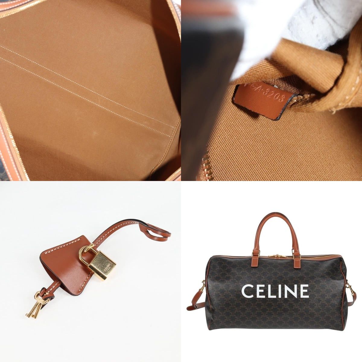 Celine CELINE Triomphe Boston Bag Pvc Leather Black Gold Size ONE SIZE - 10 Thumbnail