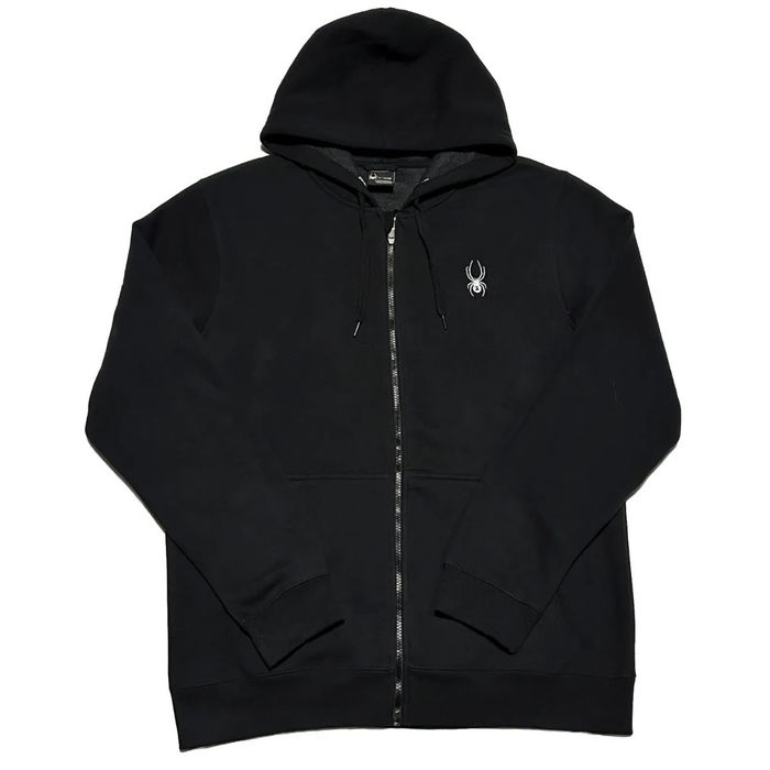 Spyder Spyder Zip Up Hoodie Black/White Embroidered Spider | Grailed