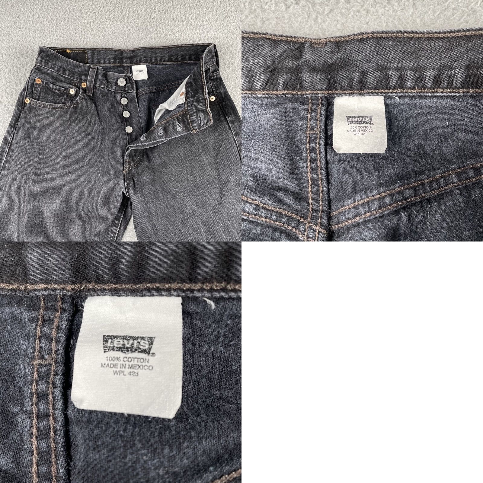 Levi's VINTAGE Levi’s 501 Denim Jeans Mens Pants Regular 28x28 Gray USA Mexico 28in Inseam Ankle Cotton Leather/Denim Fabric? Size US 28 / EU 44 - 10 Thumbnail