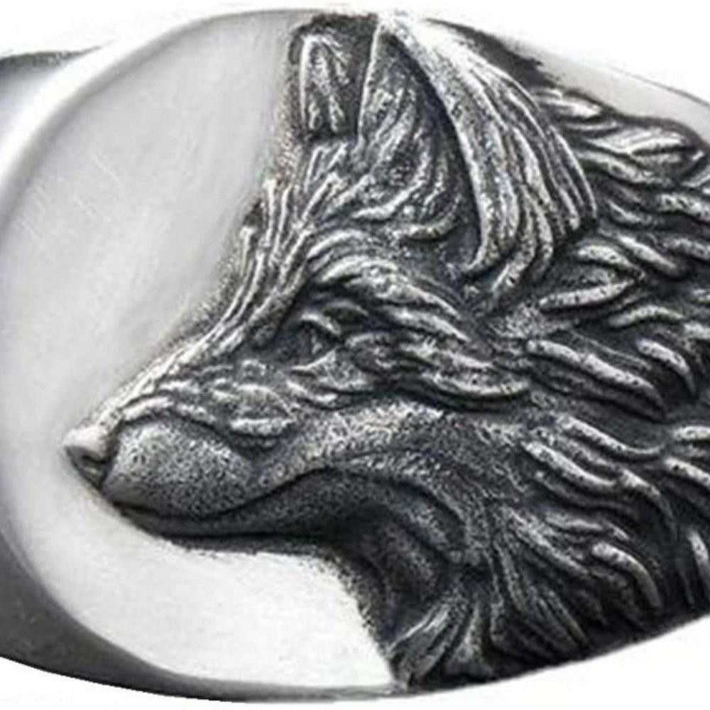 Designer 925 Sterling Silver Vintage Carved Wolf Head Ring - Size 8 Size ONE SIZE - 7 Thumbnail