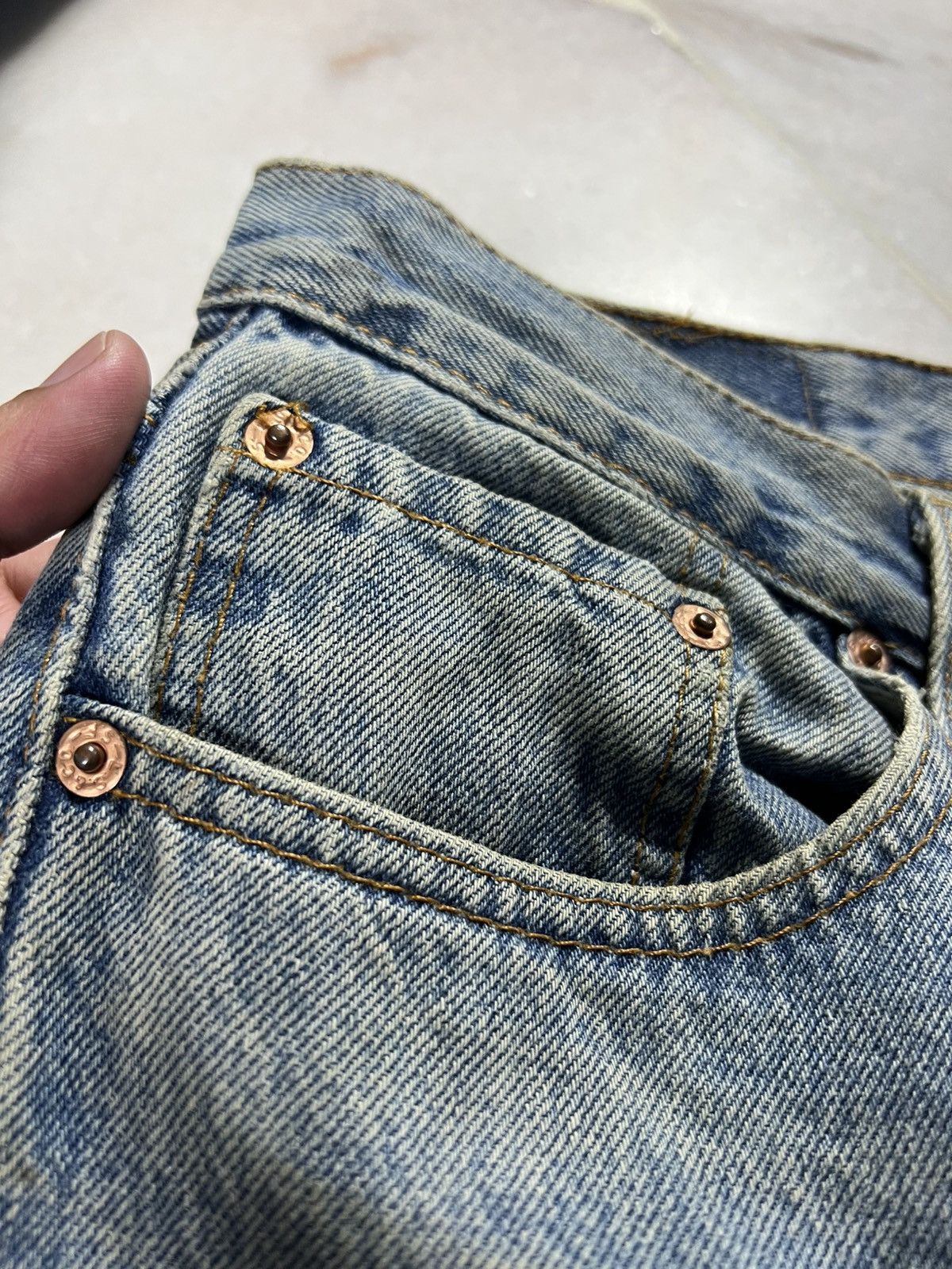 Levi's Vintage 90’s Levis 501 Custom Punk Stone Wash Jean Size US 30 / EU 46 - 12 Thumbnail